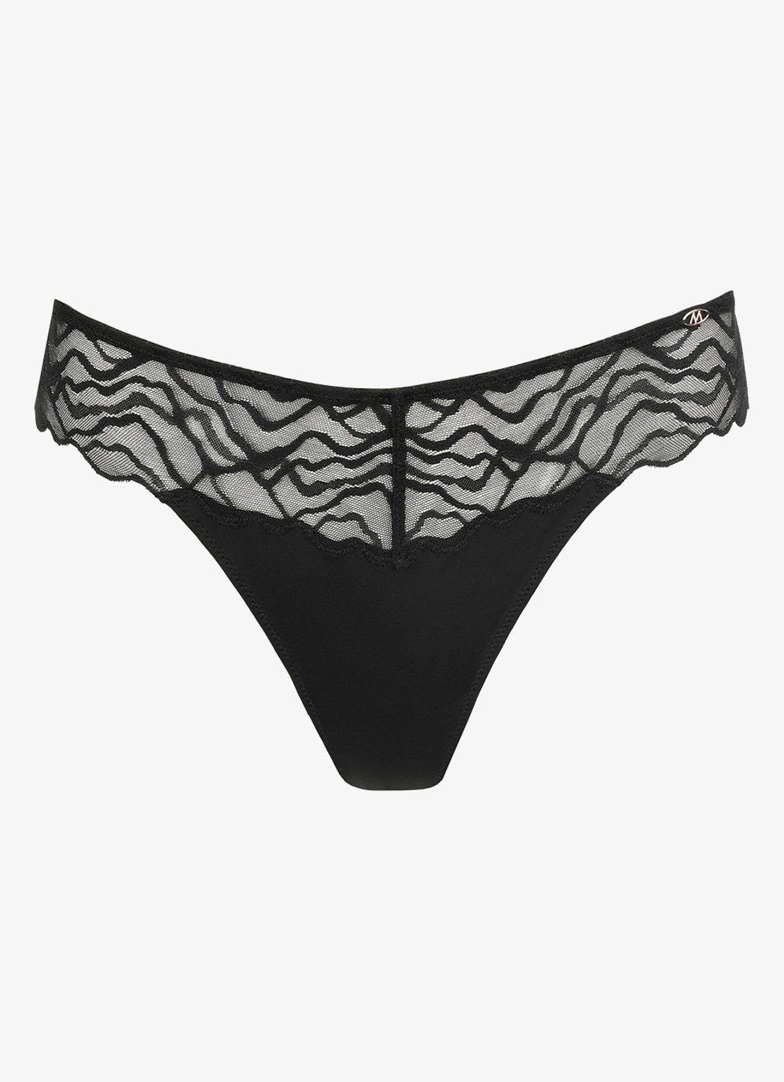 Marie Jo Nillo string met mesh  - voorkant 4 zwart