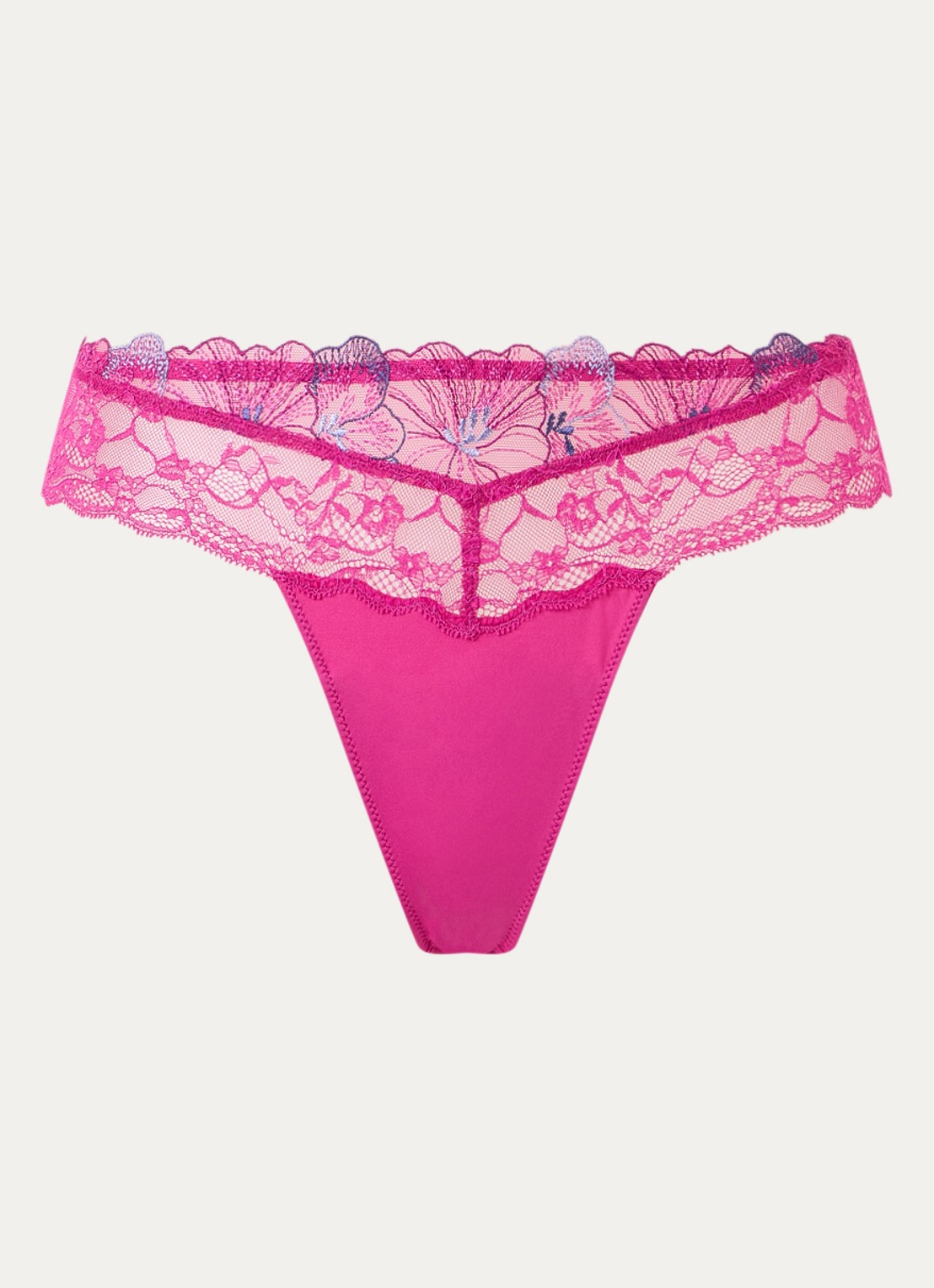 Marie Jo Noemy tanga met kant - voorkant 2 donkerroze