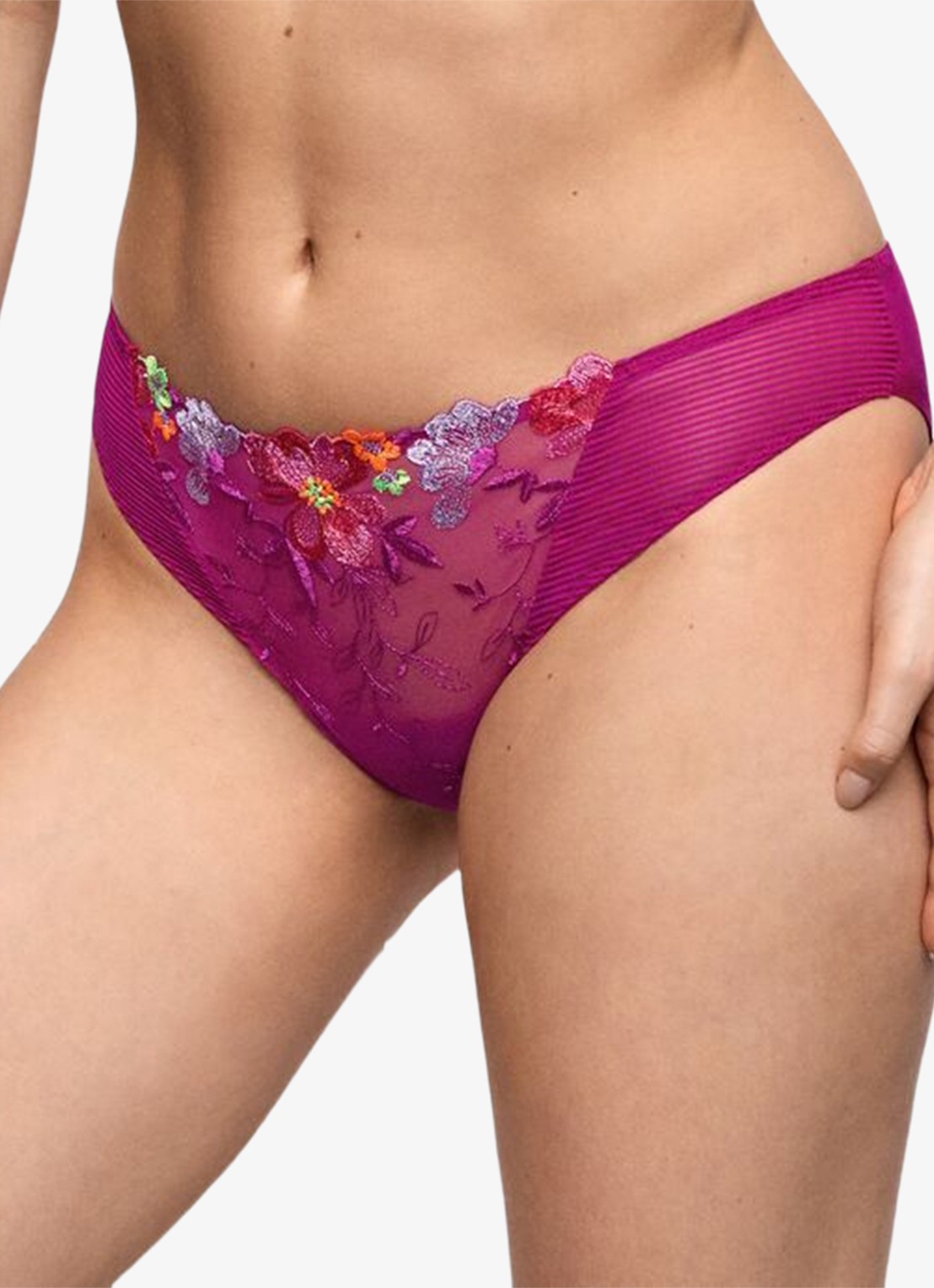Marie Jo Odilly slip met mesh en kant - detail 4 paars