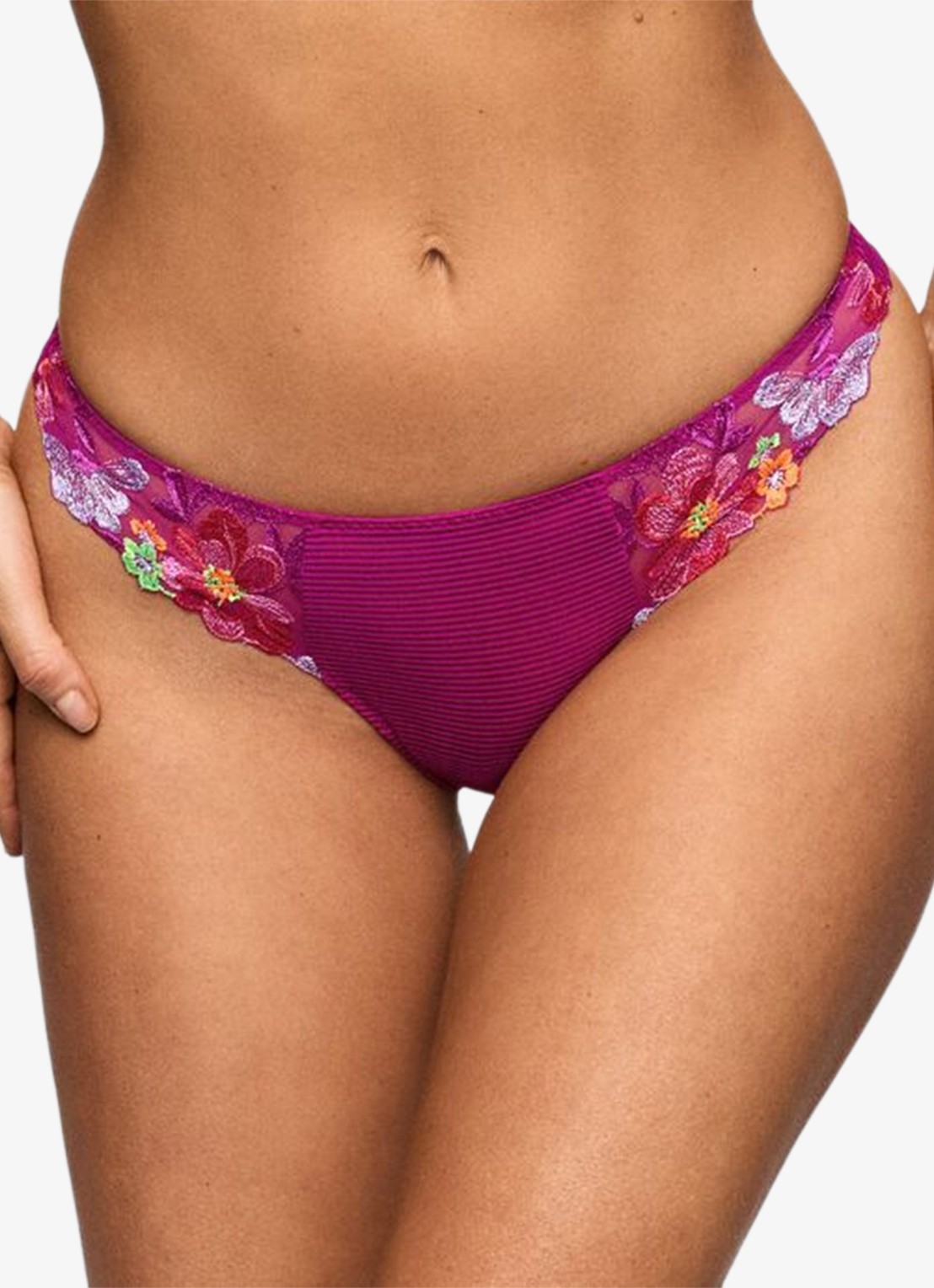 Marie Jo Odilly string van mesh en kant - detail paars