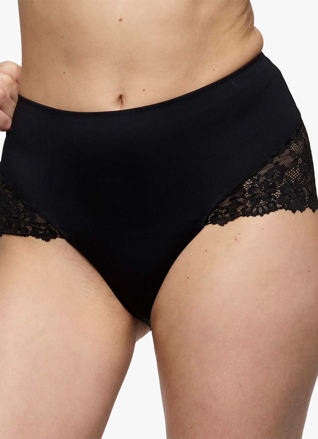 Marie Jo Soft Studio high waisted slip met kant - detail 4 zwart