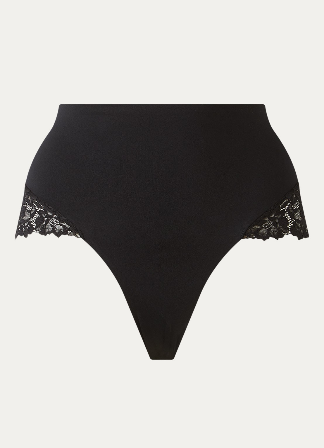Marie Jo Soft Studio high waisted slip met kant - voorkant 4 zwart