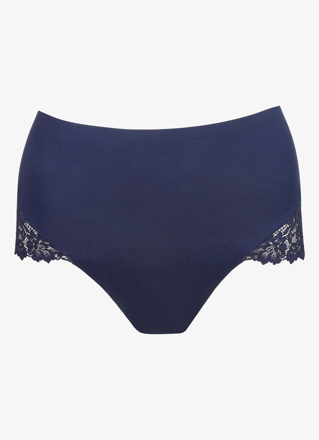 Marie Jo Soft Studio high waisted slip met kant - voorkant 3 donkerblauw