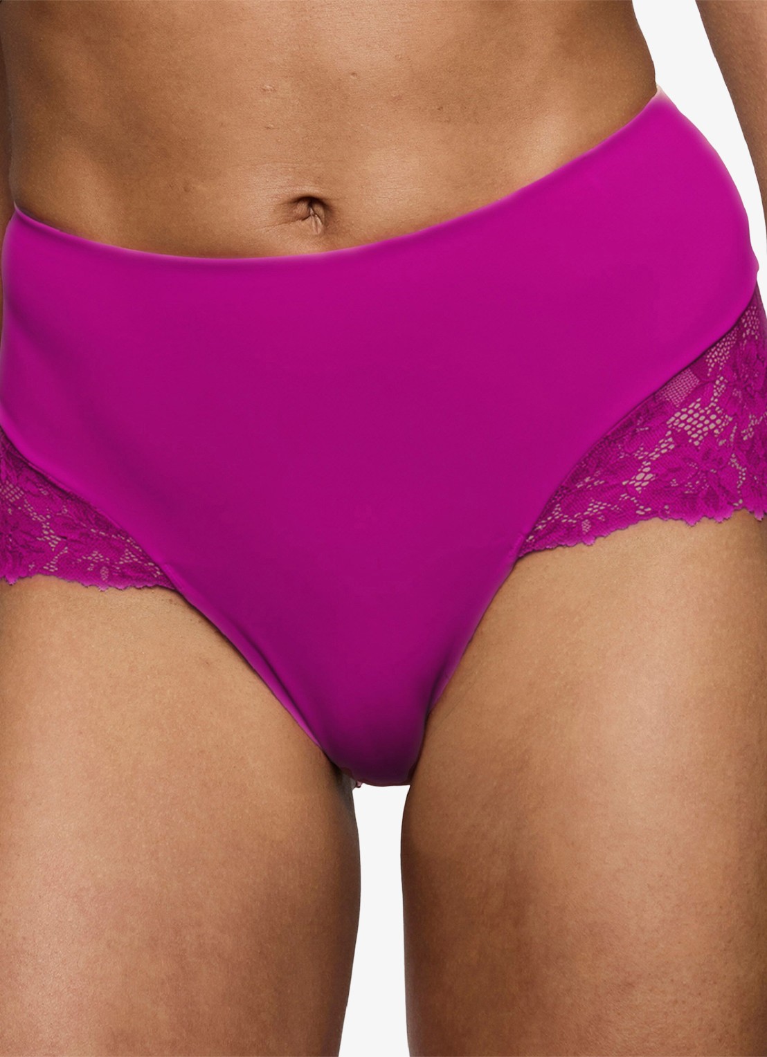 Marie Jo Soft Studio high waisted slip met kant - detail oudroze