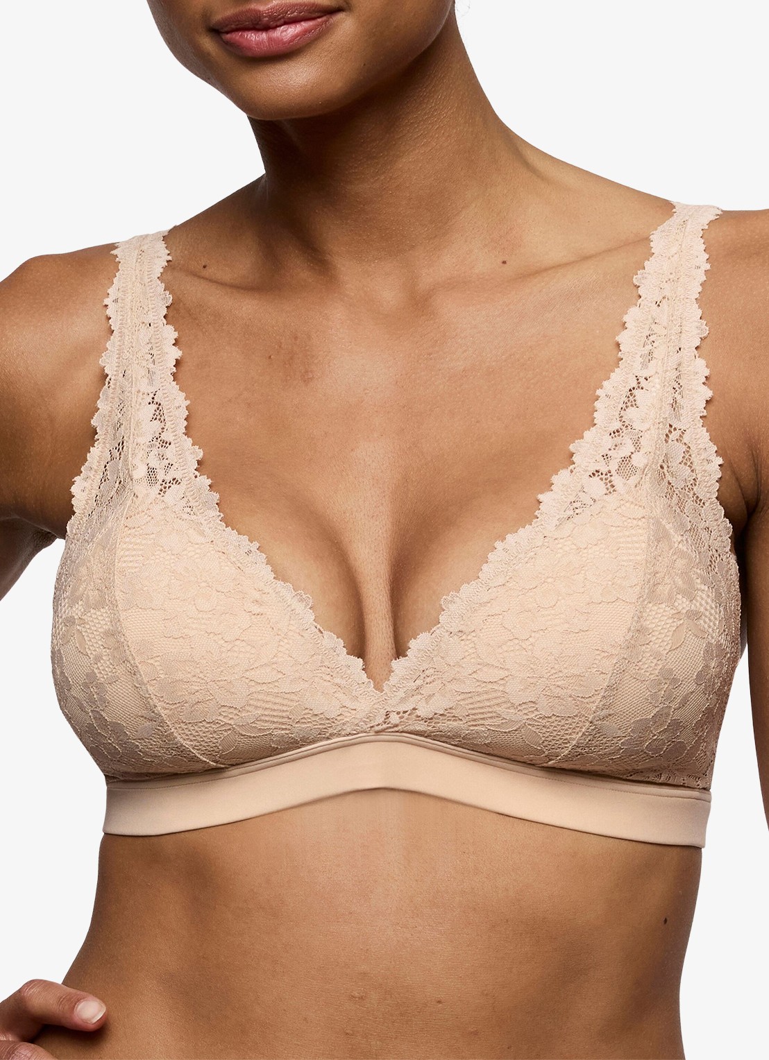 Marie Jo Soft Studio voorgevormde bralette met overlay van kant - detail 3 beige