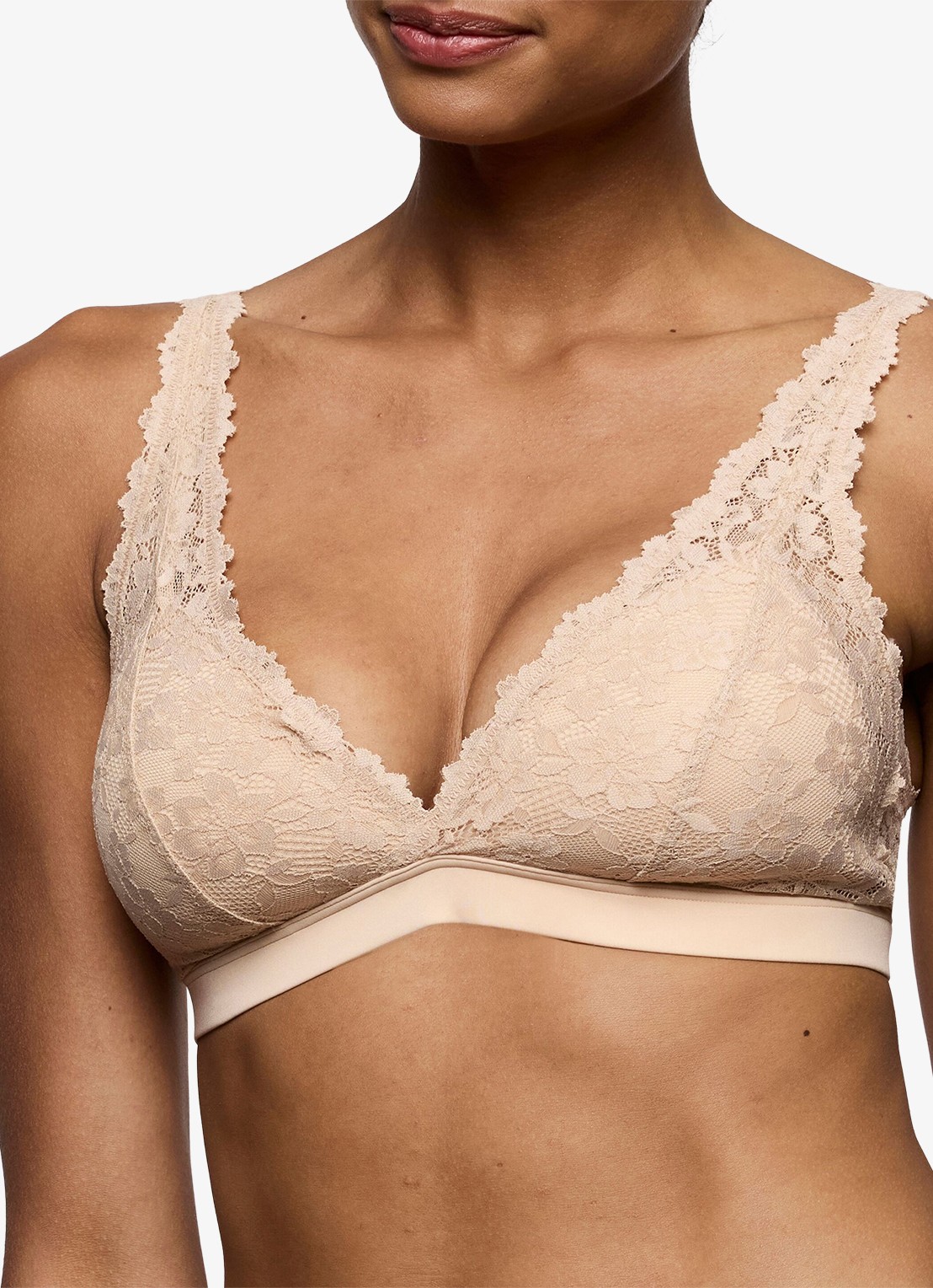Marie Jo Soft Studio voorgevormde bralette met overlay van kant - detail 4 beige