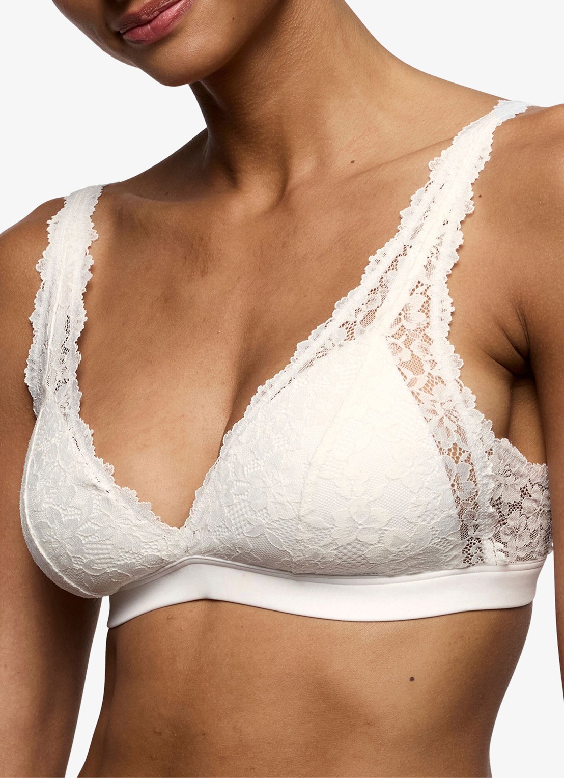 Marie Jo Soft Studio voorgevormde bralette met overlay van kant - detail 2 wit