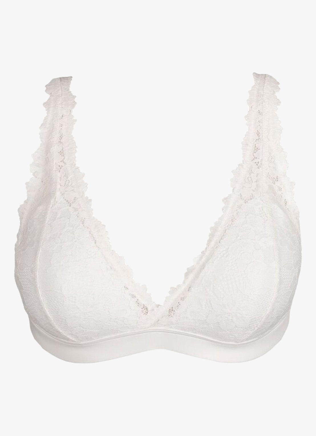 Marie Jo Soft Studio voorgevormde bralette met overlay van kant - voorkant 4 wit