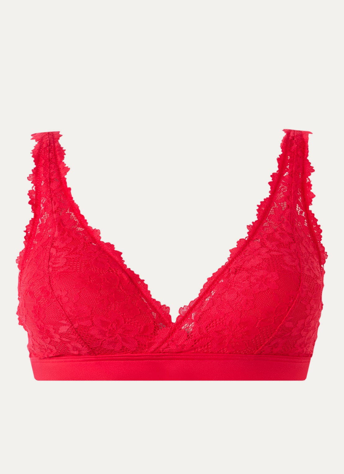 Marie Jo Soft Studio voorgevormde bralette met overlay van kant - voorkant 2 rood