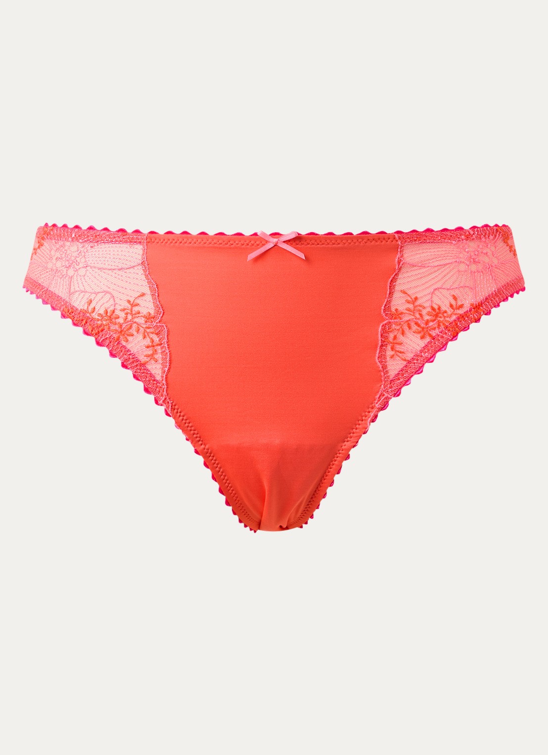 Marie Jo Solene slip met borduring - voorkant 4 koraalroze