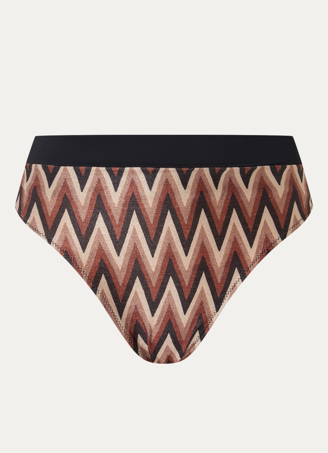 Marie Jo Su Ana high waisted bikinislip met print en lurex - voorkant bruin