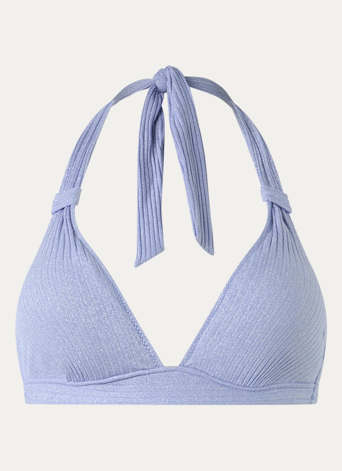 Marie Jo Tinjis voorgevormde halter bikinitop met lurex - voorkant 3 staalblauw