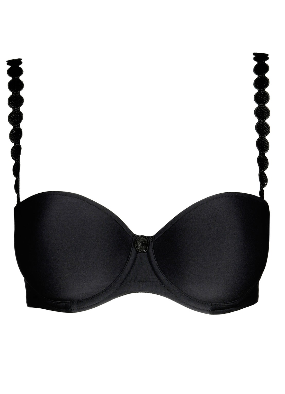 Marie Jo Tom strapless bh met broderie applicatie - voorkant 4 zwart
