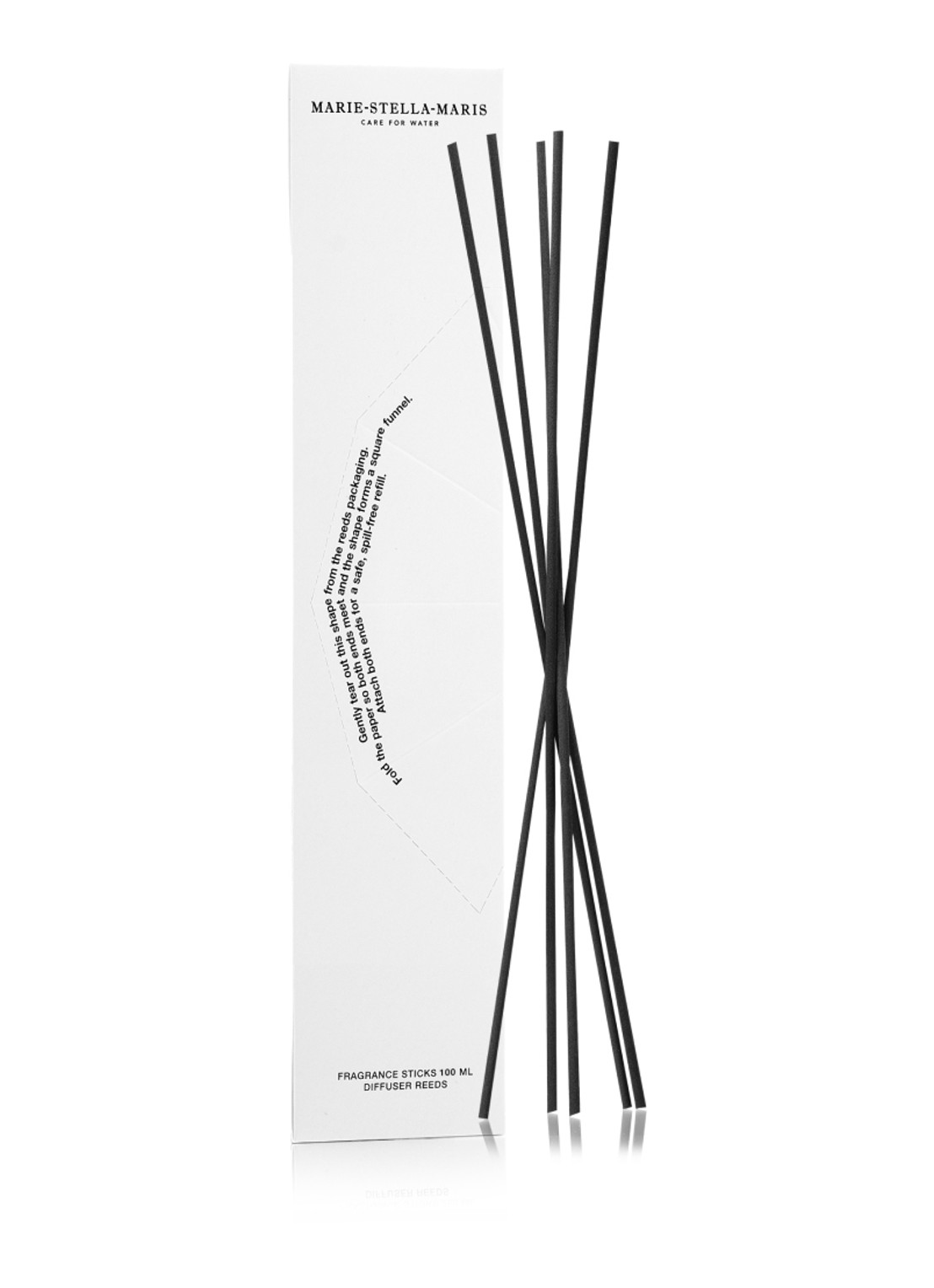 Marie-Stella-Maris geurstokjes navulling voor 100 ml  - voorkant wit