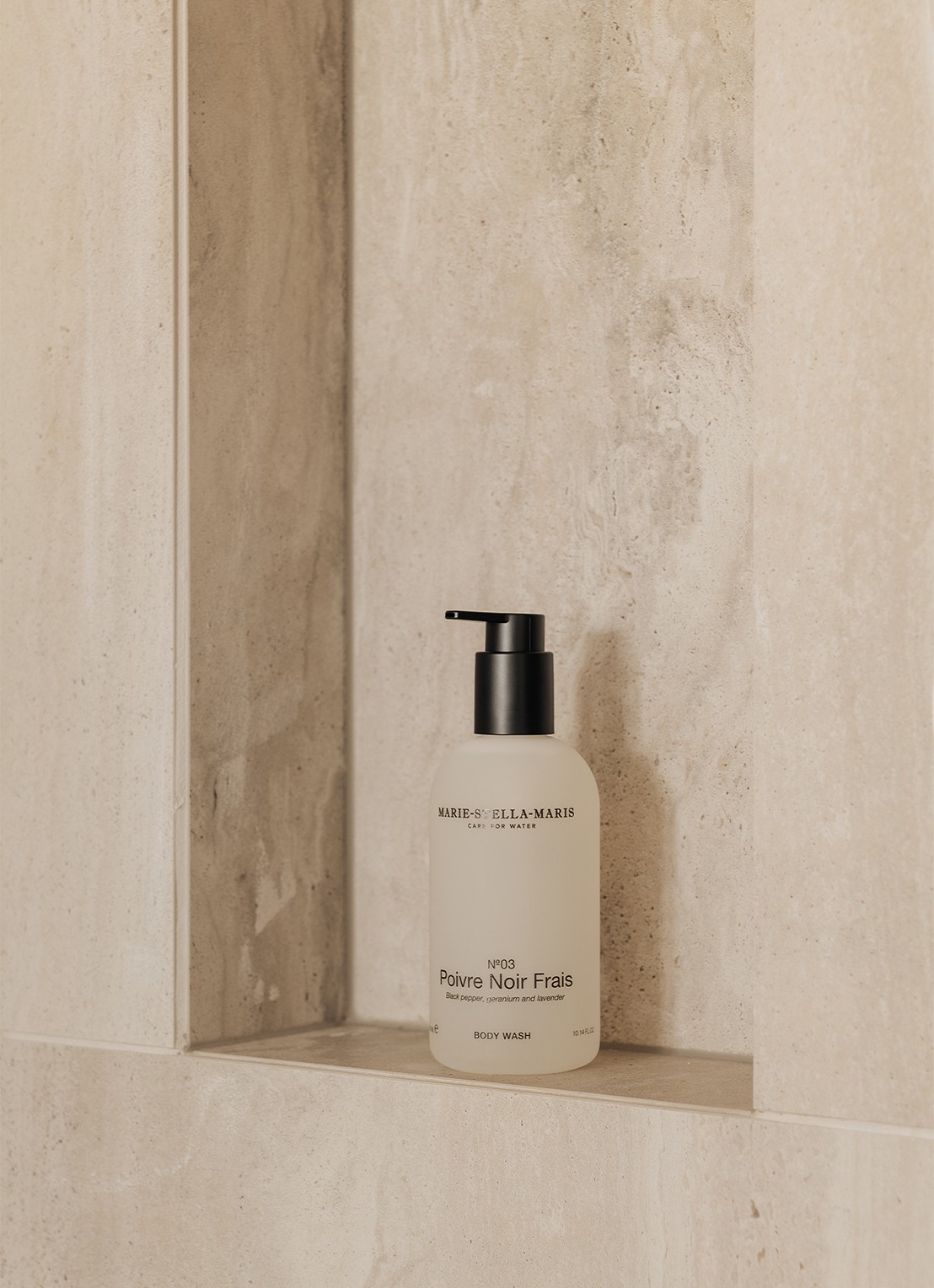 Marie-Stella-Maris No.03 Poivre Noir Frais Shower Gel - douchegel - voorkant 2 ivoor