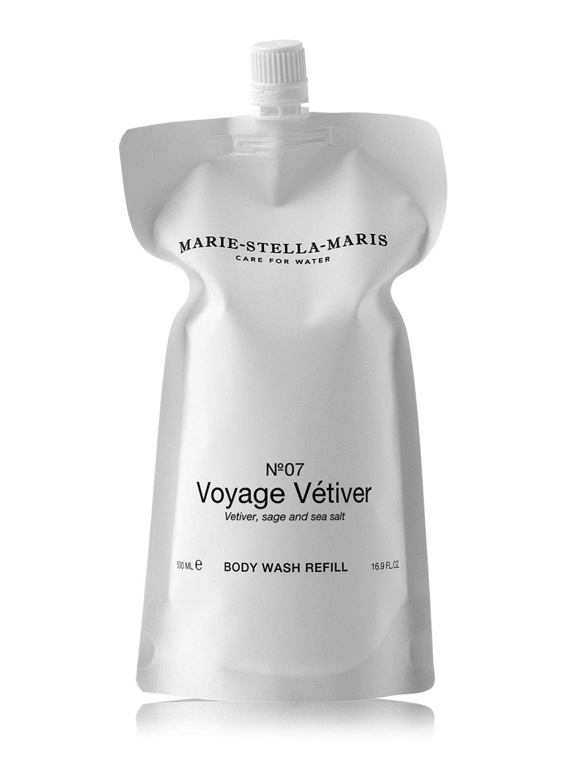 Marie-Stella-Maris No.07 Voyage Vétiver douchegel navulling 500 ml - voorkant wit