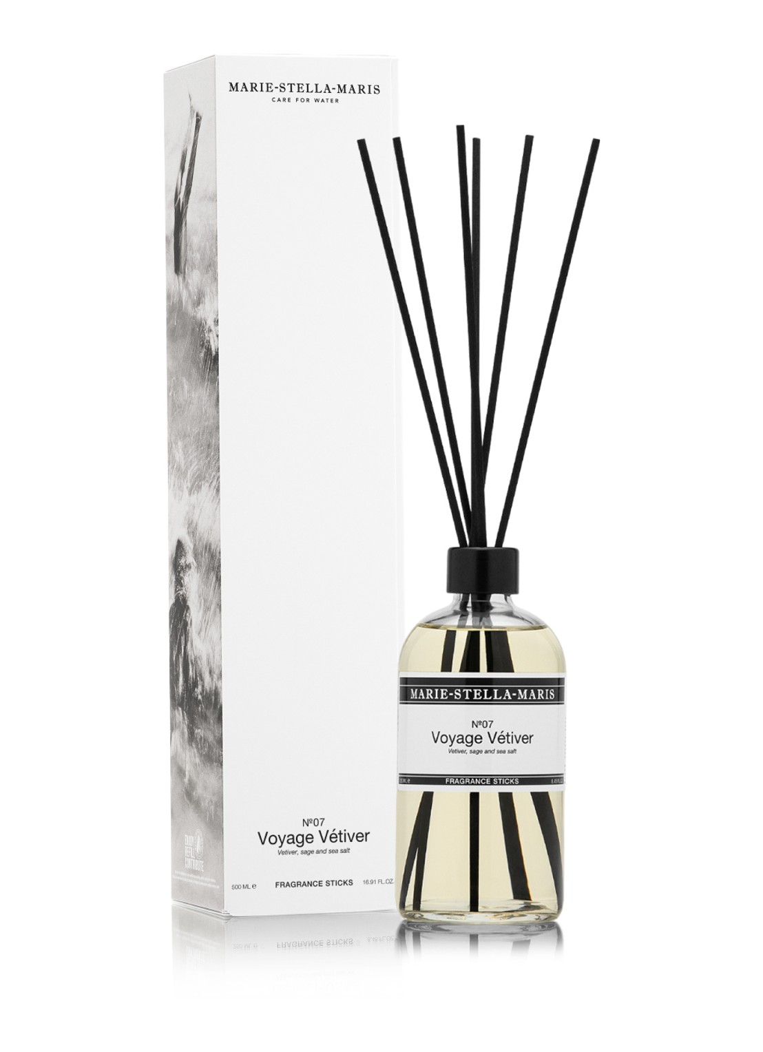Marie-Stella-Maris No.07 Voyage Vétiver geurstokjes 250 ml - detail wit