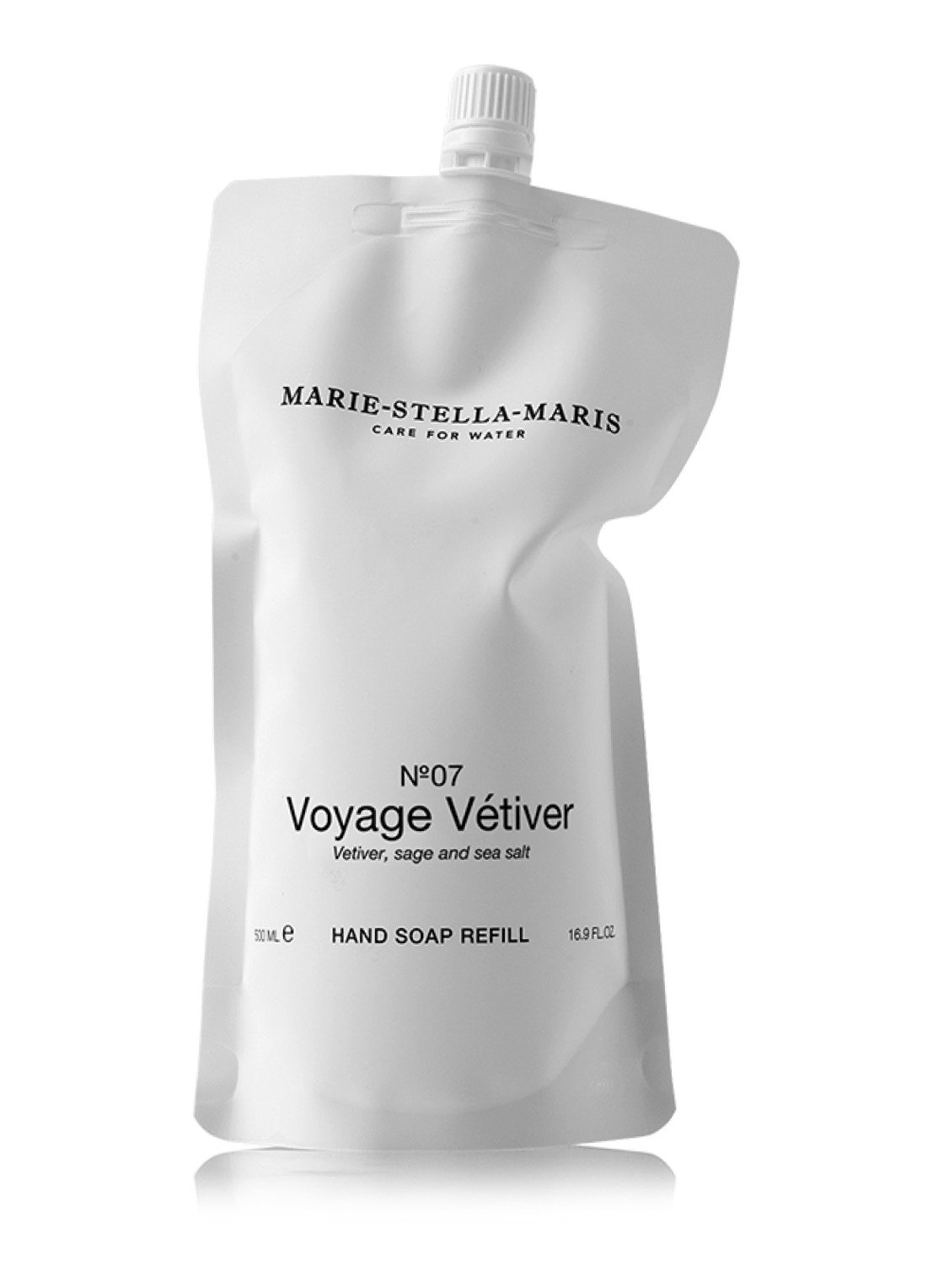 Marie-Stella-Maris No.07 Voyage Vétiver handzeep navulling 500 ml - voorkant 2 wit