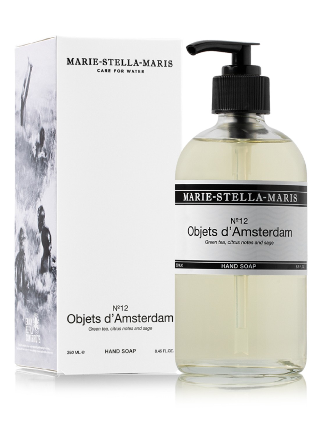 Marie-Stella-Maris No.12 Objets d'Amsterdam handzeep 250 ml - detail wit