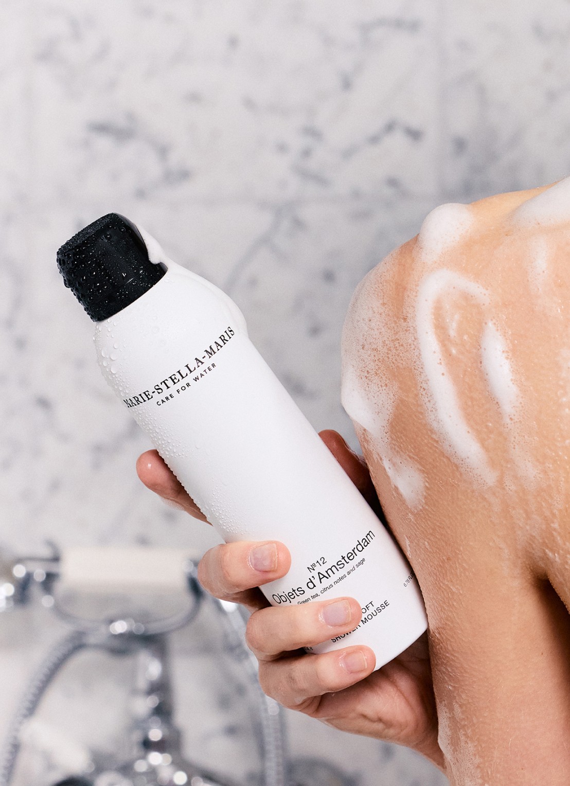 Marie-Stella-Maris No.12 Objets d’Amsterdam Shower Mousse - douchegel 200 ml - voorkant 3 wit