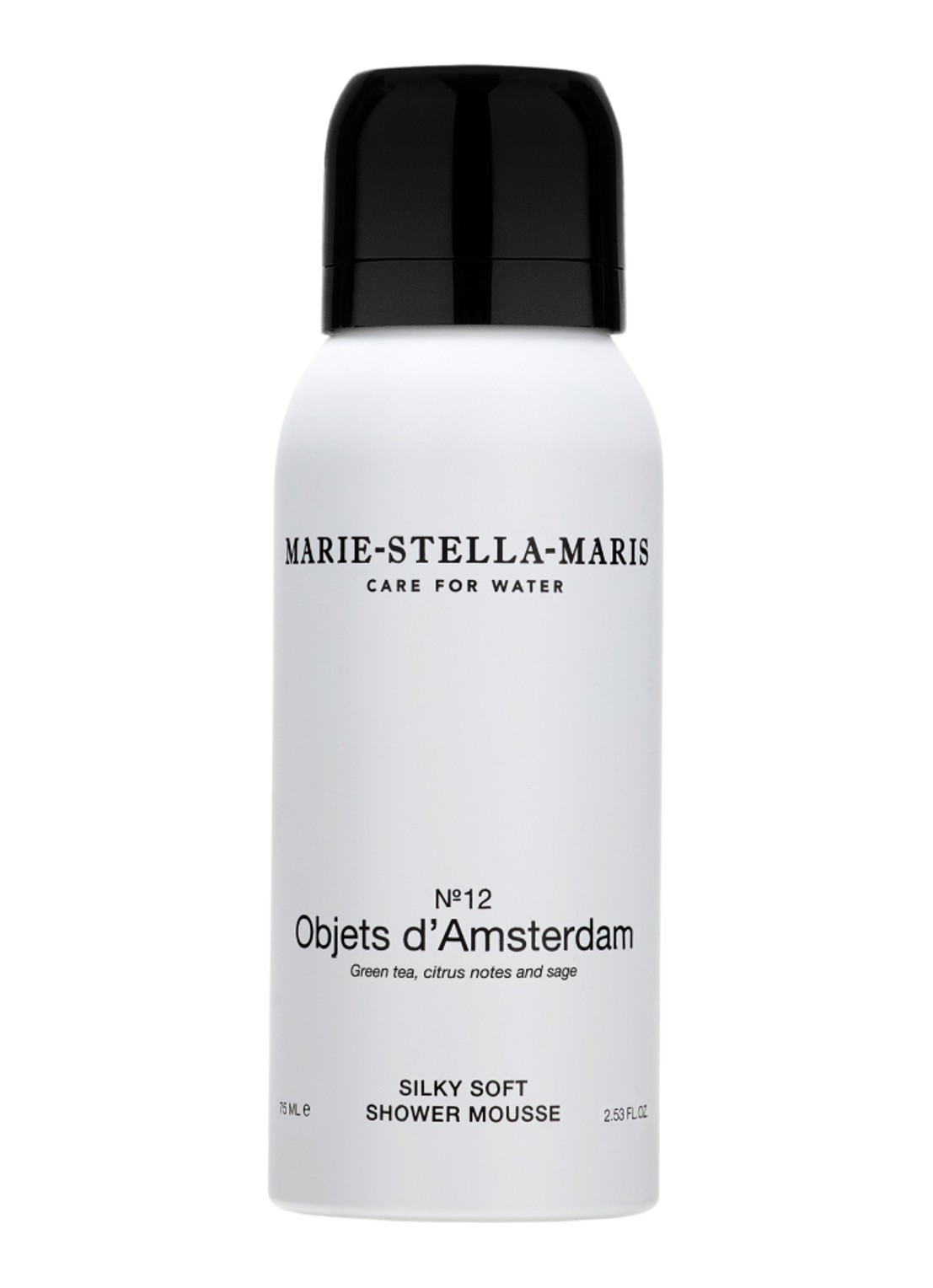 Marie-Stella-Maris No.12 Objets d’Amsterdam Silky Soft Shower Mousse - schuimende douchegel - voorkant 2 transparant