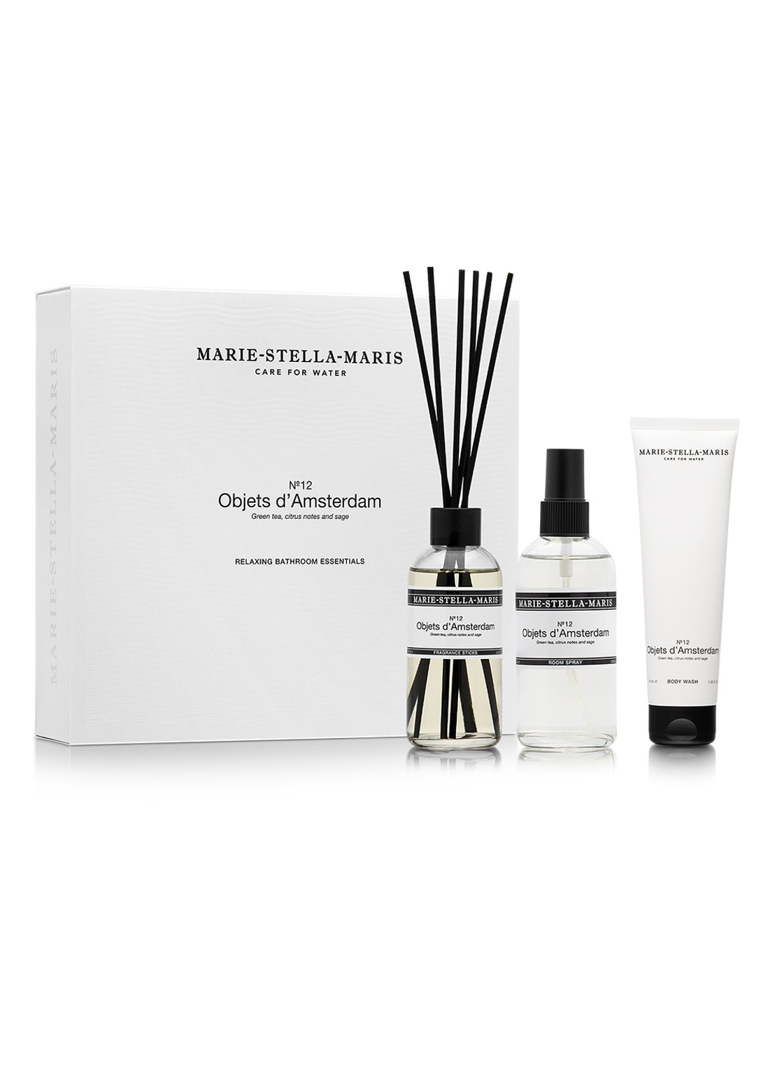 Marie-Stella-Maris Objets d'Amsterdam Bathroom Essentials Set - geuren- en verzorgingsset - voorkant 3 transparant