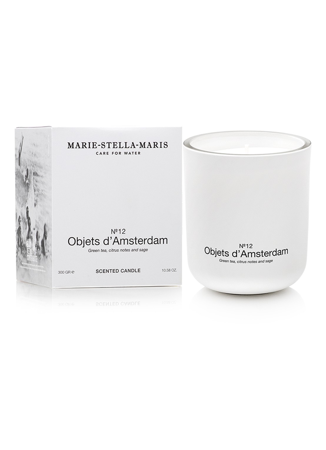 Marie-Stella-Maris Objets d'Amsterdam geurkaars 300 gram - detail 4 wit