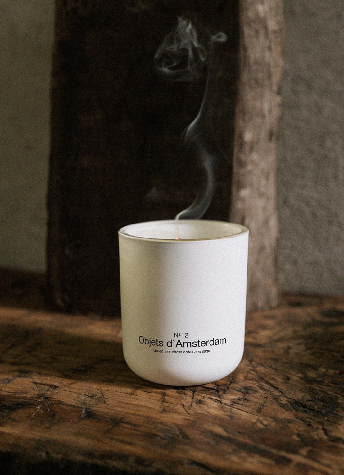 Marie-Stella-Maris Objets d'Amsterdam geurkaars 300 gram - voorkant 3 wit