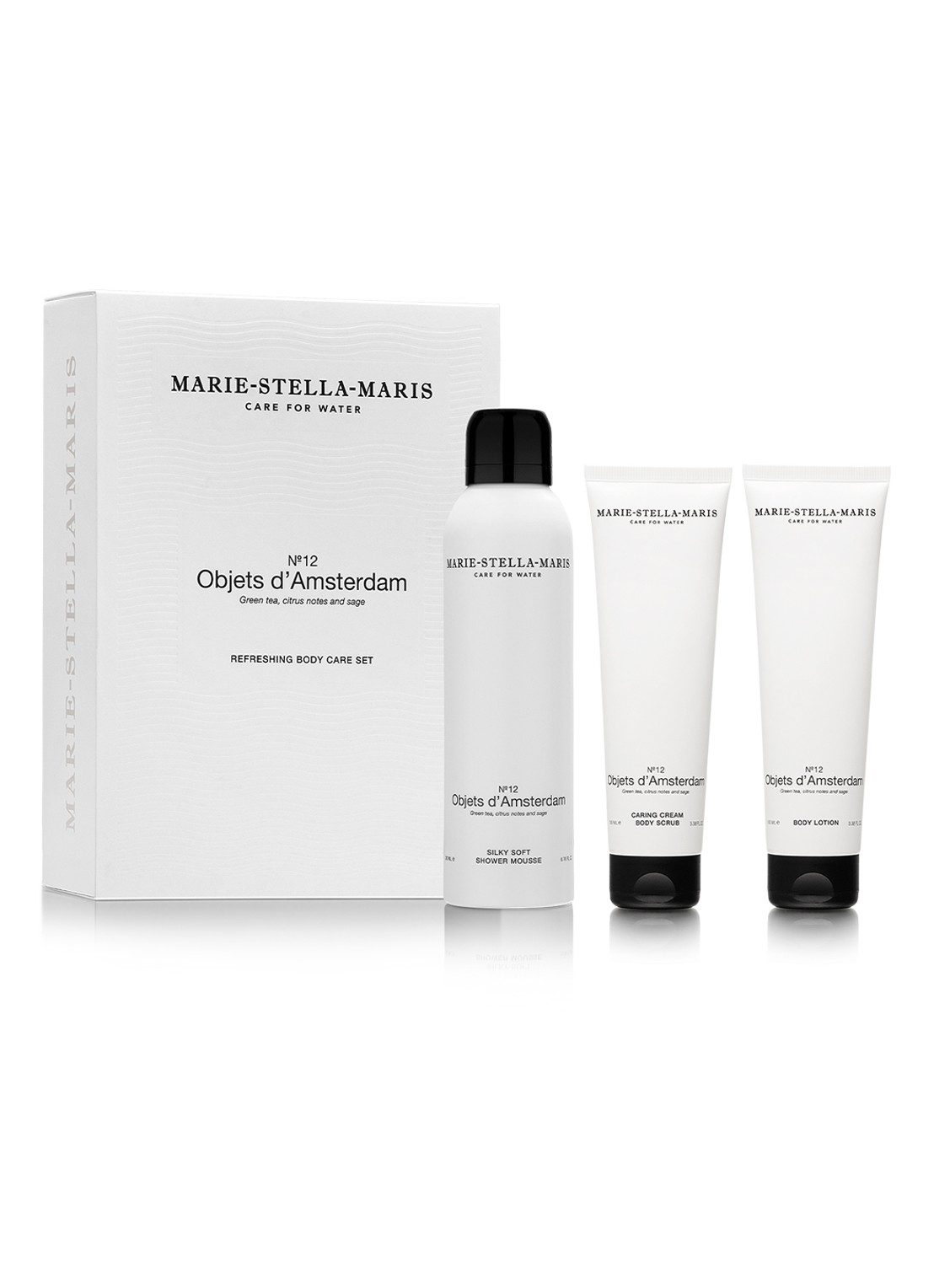 Marie-Stella-Maris Objets d'Amsterdam Refreshing Body Care - verzorgingsset - voorkant transparant