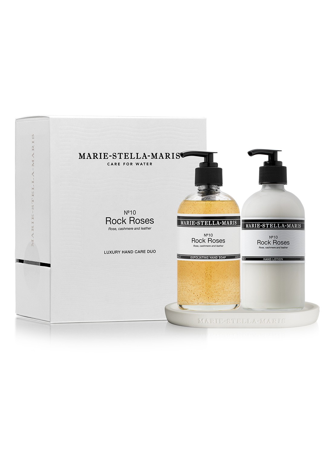 Marie-Stella-Maris Rock Roses handzeep en handlotion - verzorgingsset - voorkant transparant