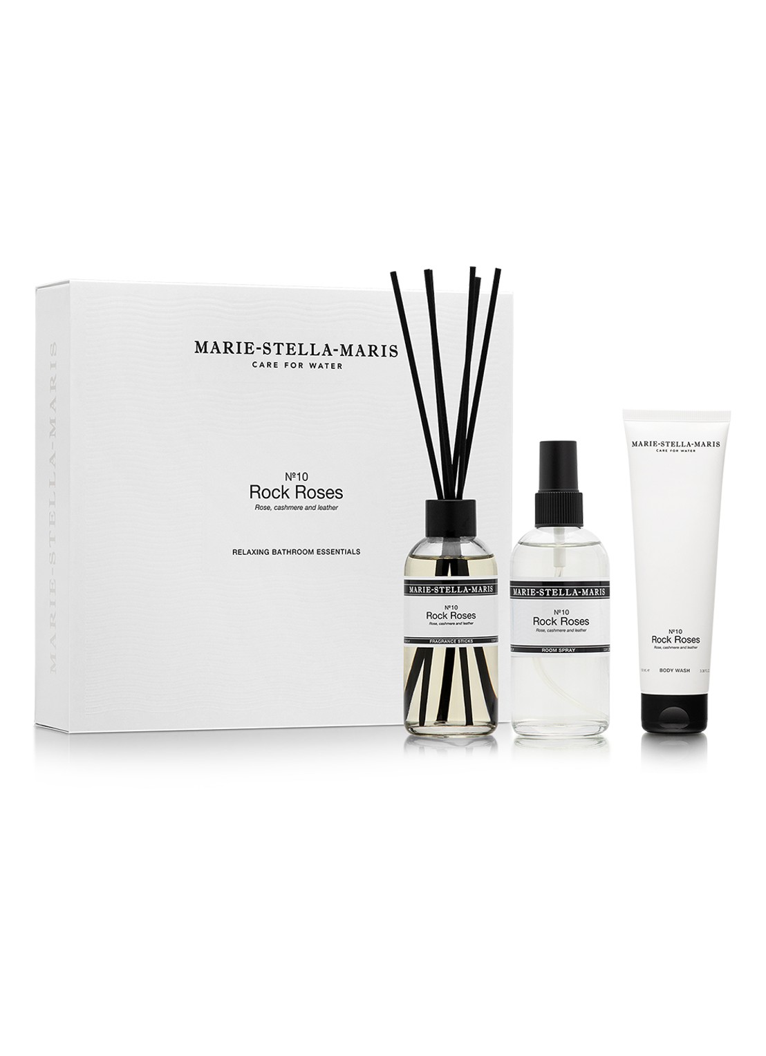Marie-Stella-Maris Rock Roses Relaxing Bathroom Essentials - geur- en verzorgingsset - voorkant transparant
