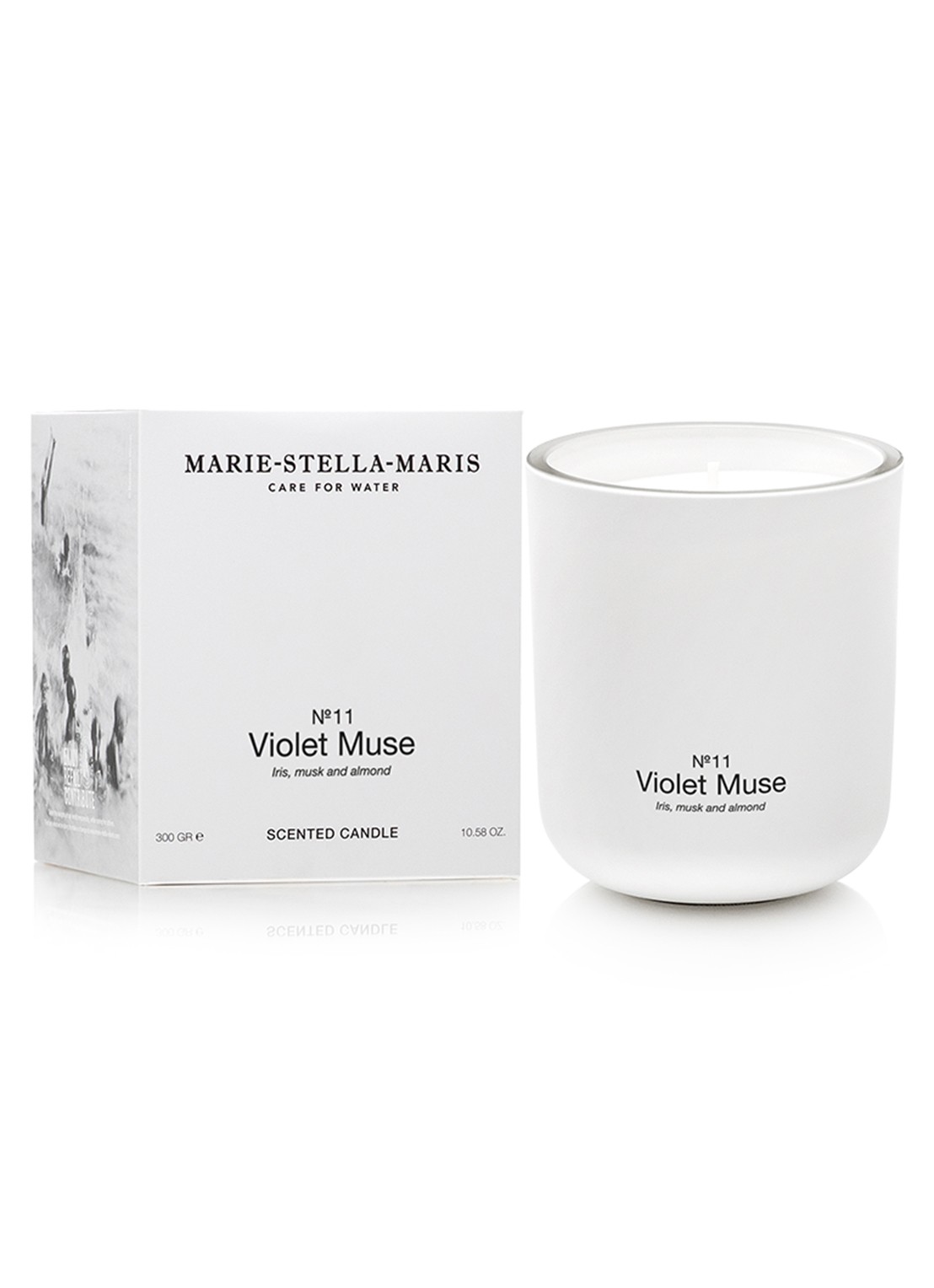 Marie-Stella-Maris Violet Muse geurkaars 300 gram - voorkant 3 wit