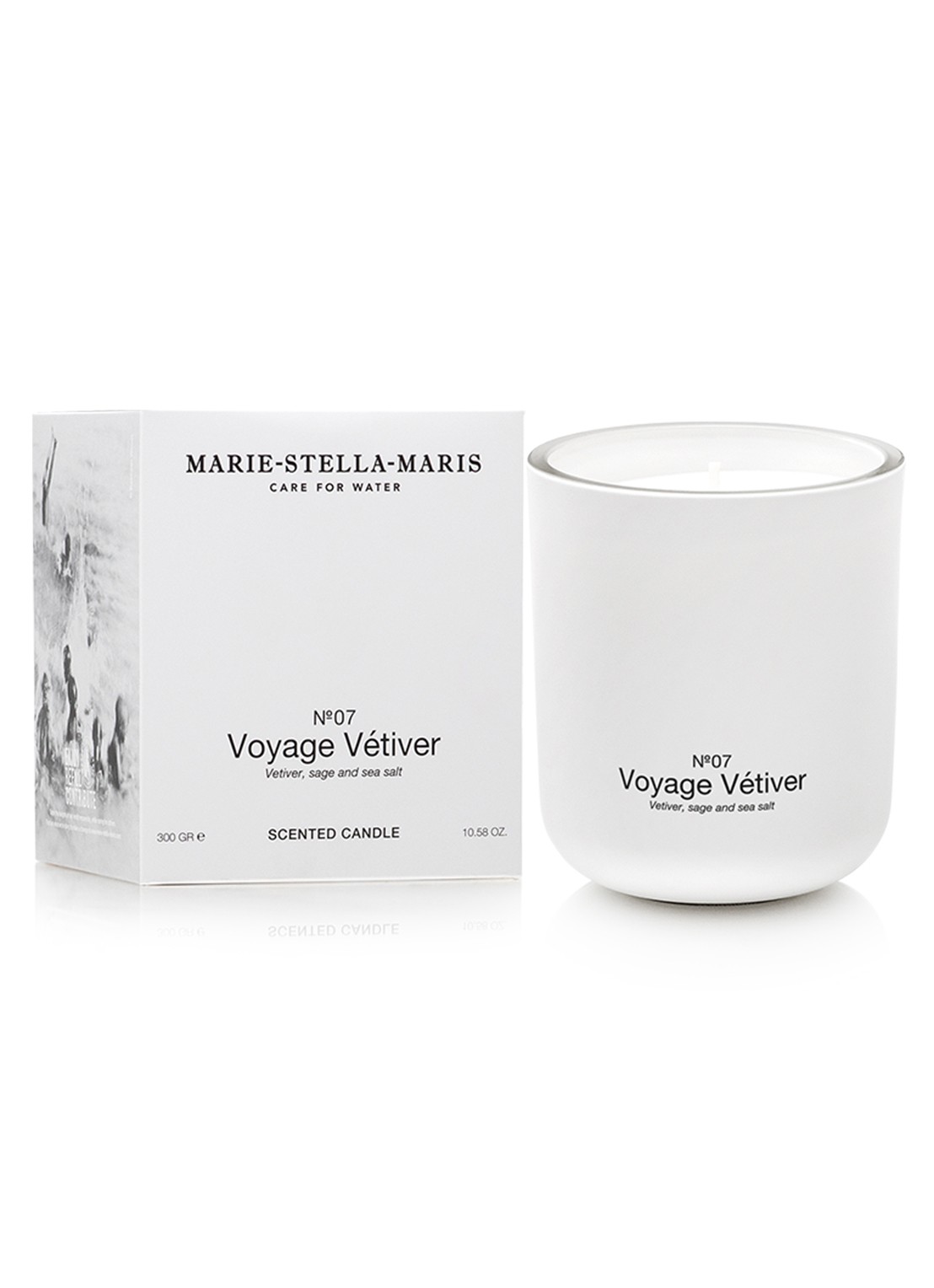 Marie-Stella-Maris Voyage Vétiver geurkaars 300 gram - voorkant 2 wit