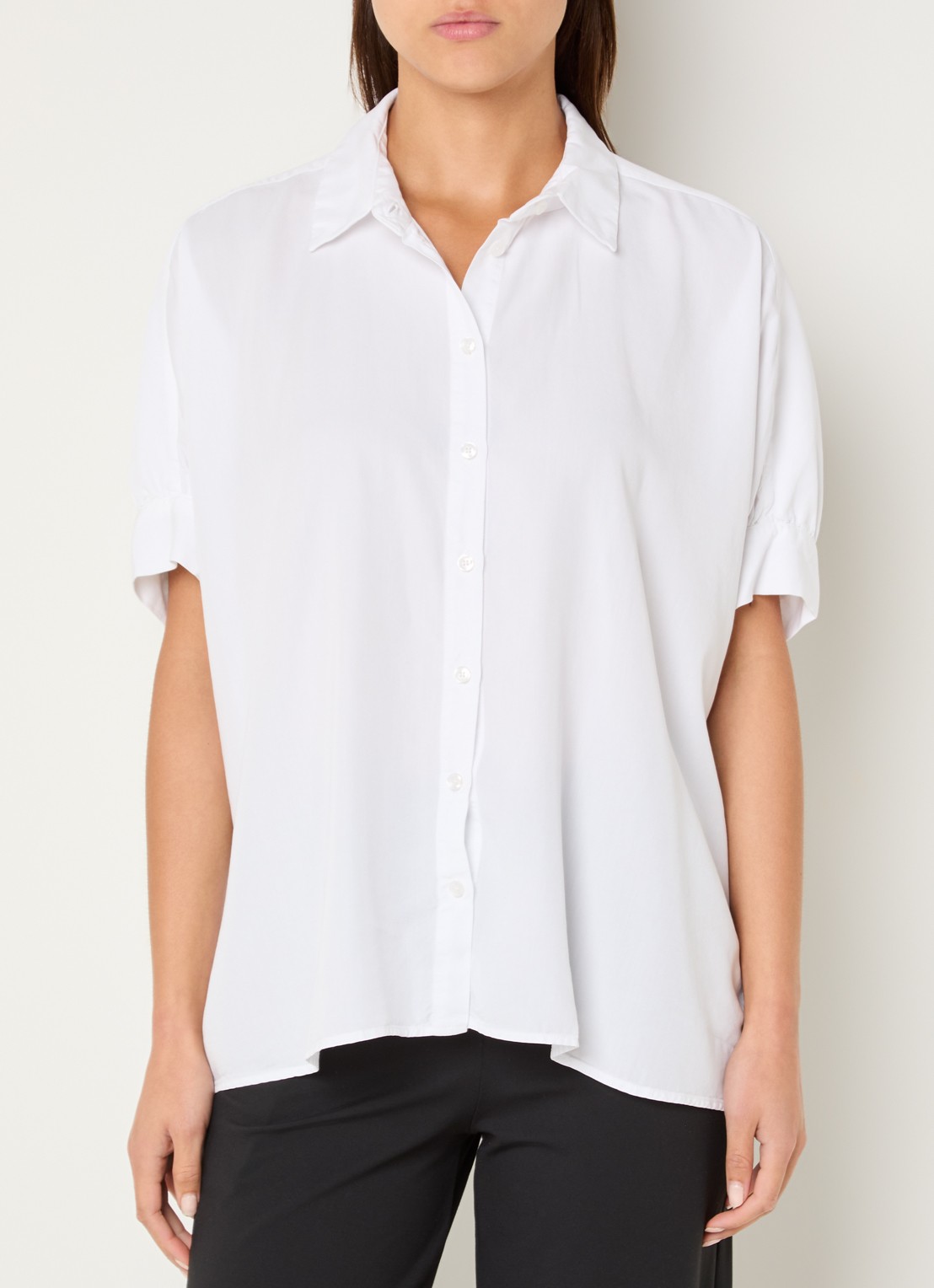 Marina blouse met ballonmouw - detail 3 wit