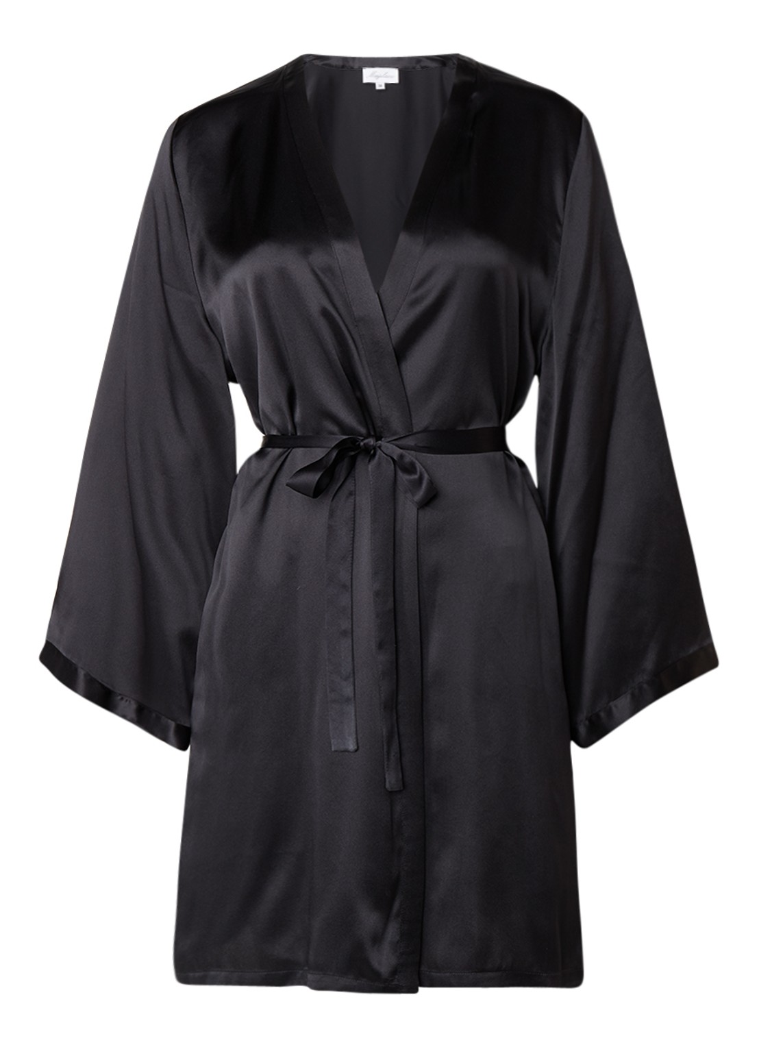 Marjolaine Kimono van zijde - voorkant 2 zwart