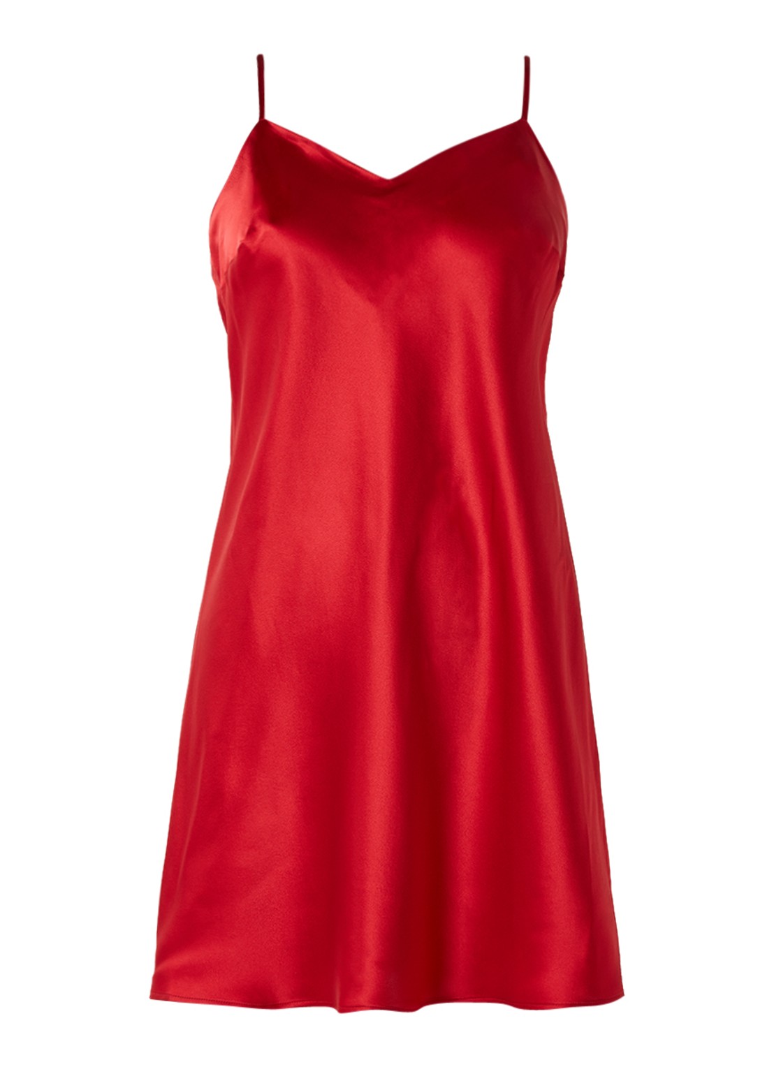 Marjolaine Oda slipdress van zijde - voorkant 3 rood