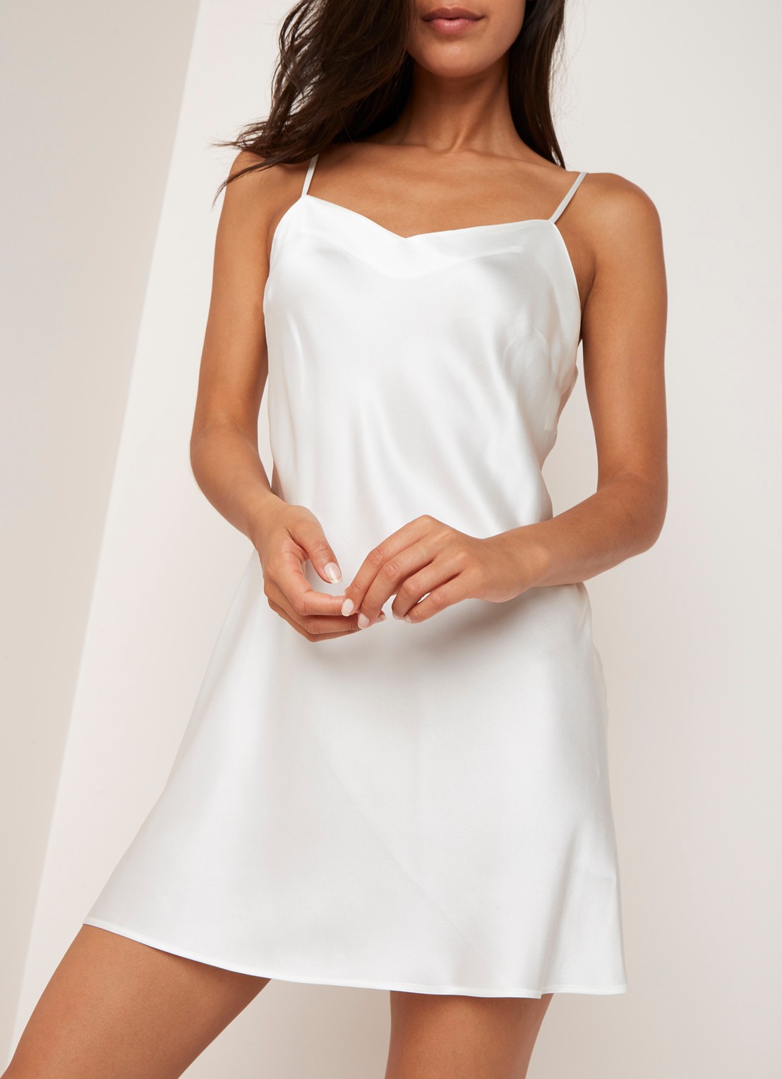 Marjolaine Slipdress van zijde - detail 4 ivoor