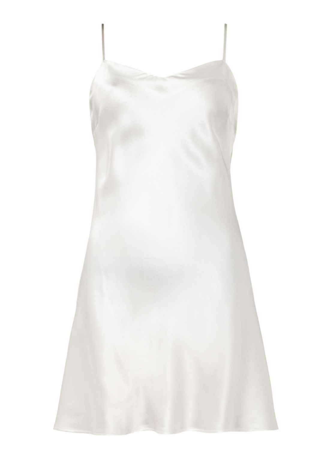 Marjolaine Slipdress van zijde - voorkant ivoor