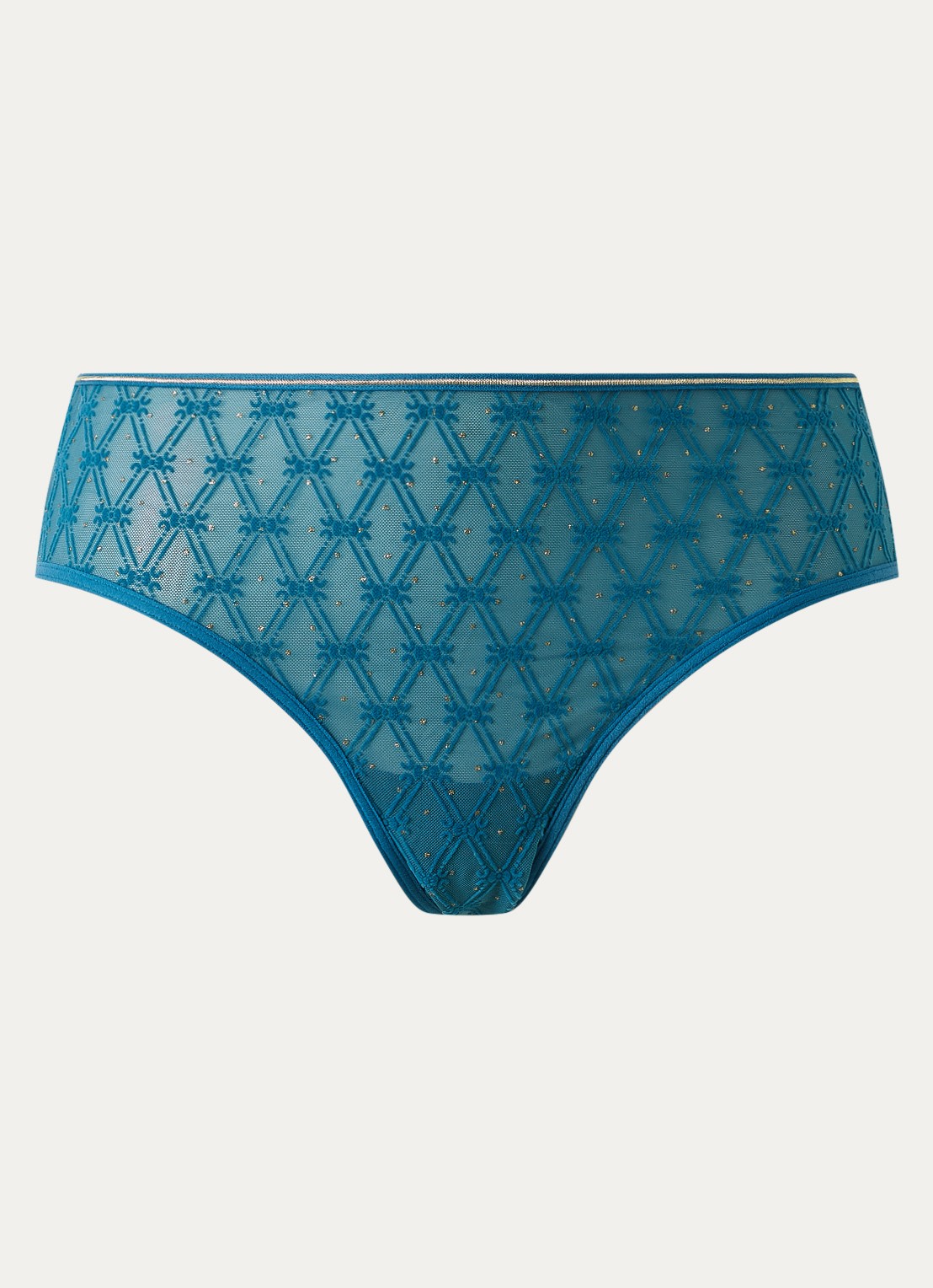 Marlies Dekkers Blue Angel slip van mesh - voorkant 2 zeegroen