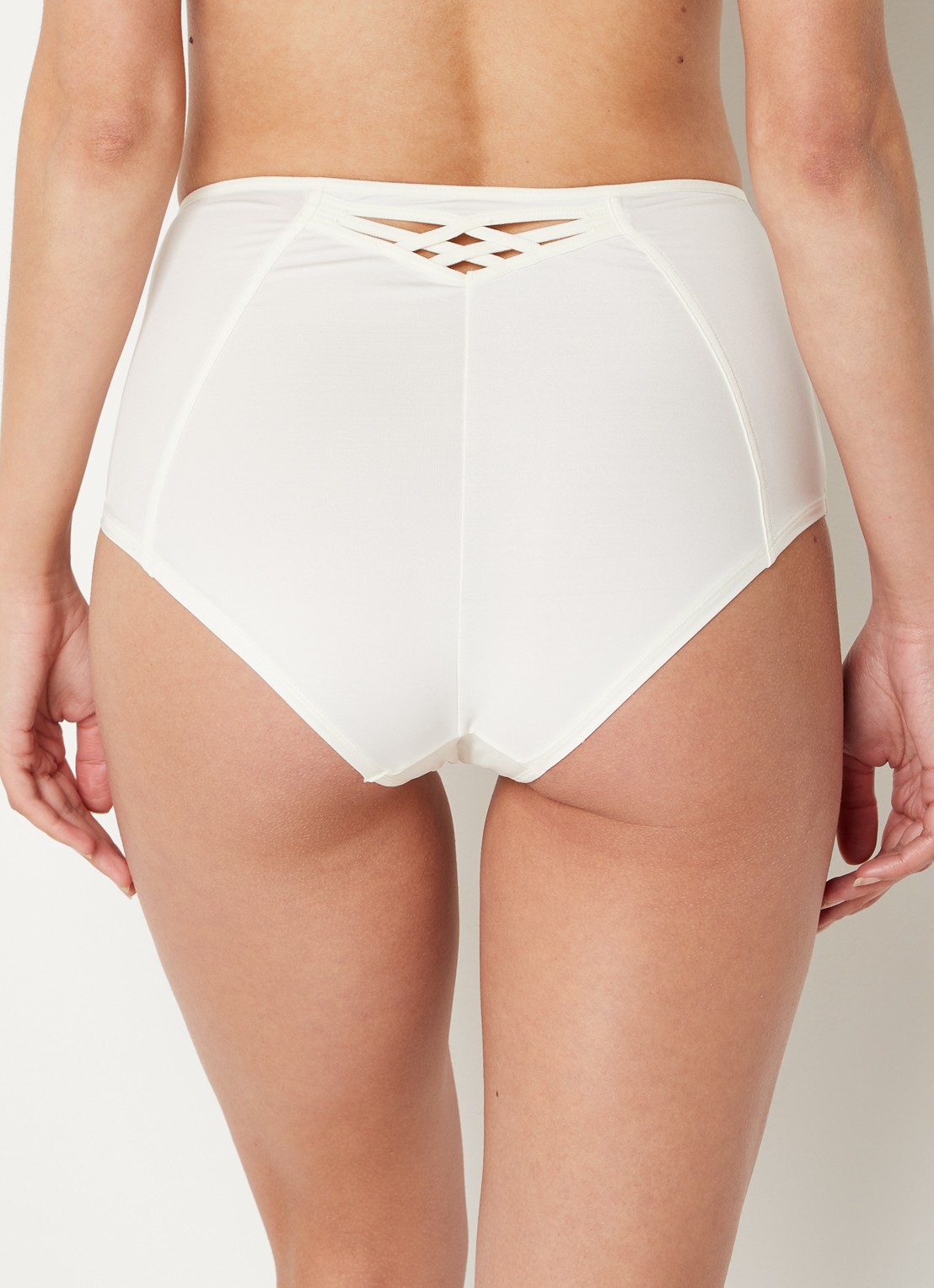 Marlies Dekkers Dame de Paris high waisted slip met opengewerkte details - achterkant 2 gebroken wit