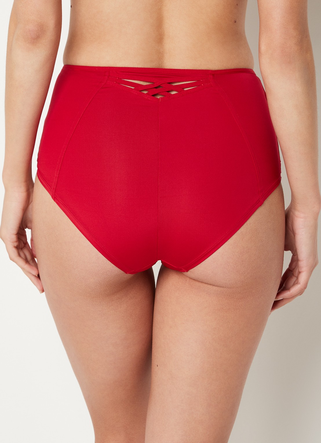 Marlies Dekkers Dame de Paris high waisted slip met opengewerkte details - achterkant steenrood
