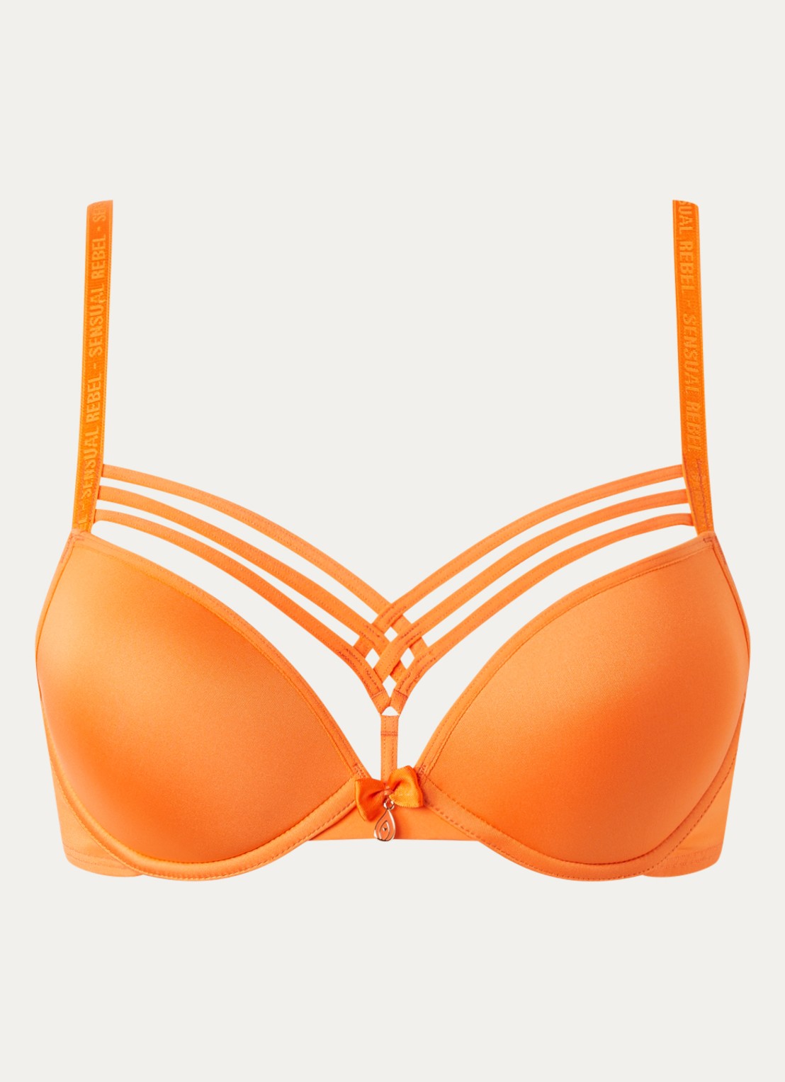 Marlies Dekkers Dame De Paris push-up bh met gekruiste banden - voorkant 2 oranjerood