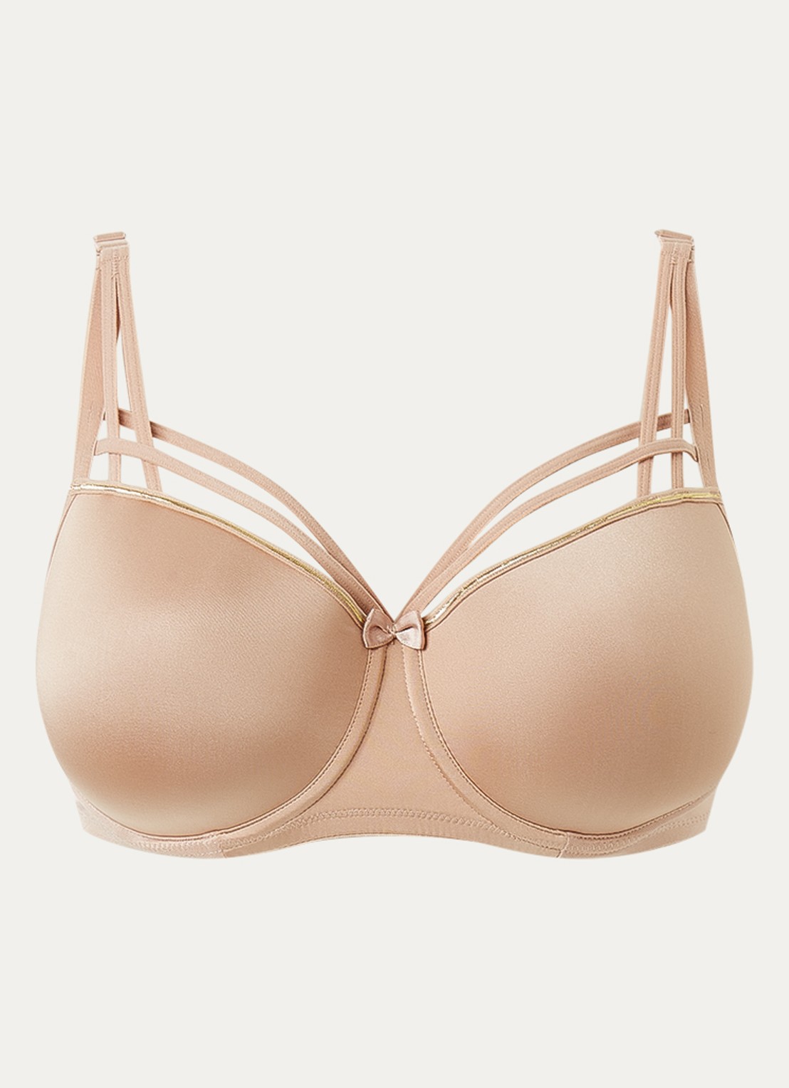 Marlies Dekkers Dame De Paris voorgevormde balconette bh met lurex - voorkant 3 camel