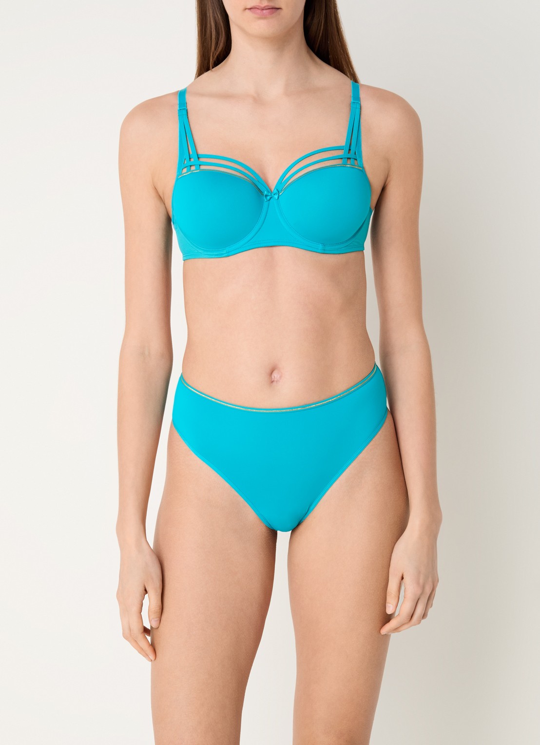 Marlies Dekkers Dame De Paris voorgevormde balconette bh - voorkant 2 zeegroen
