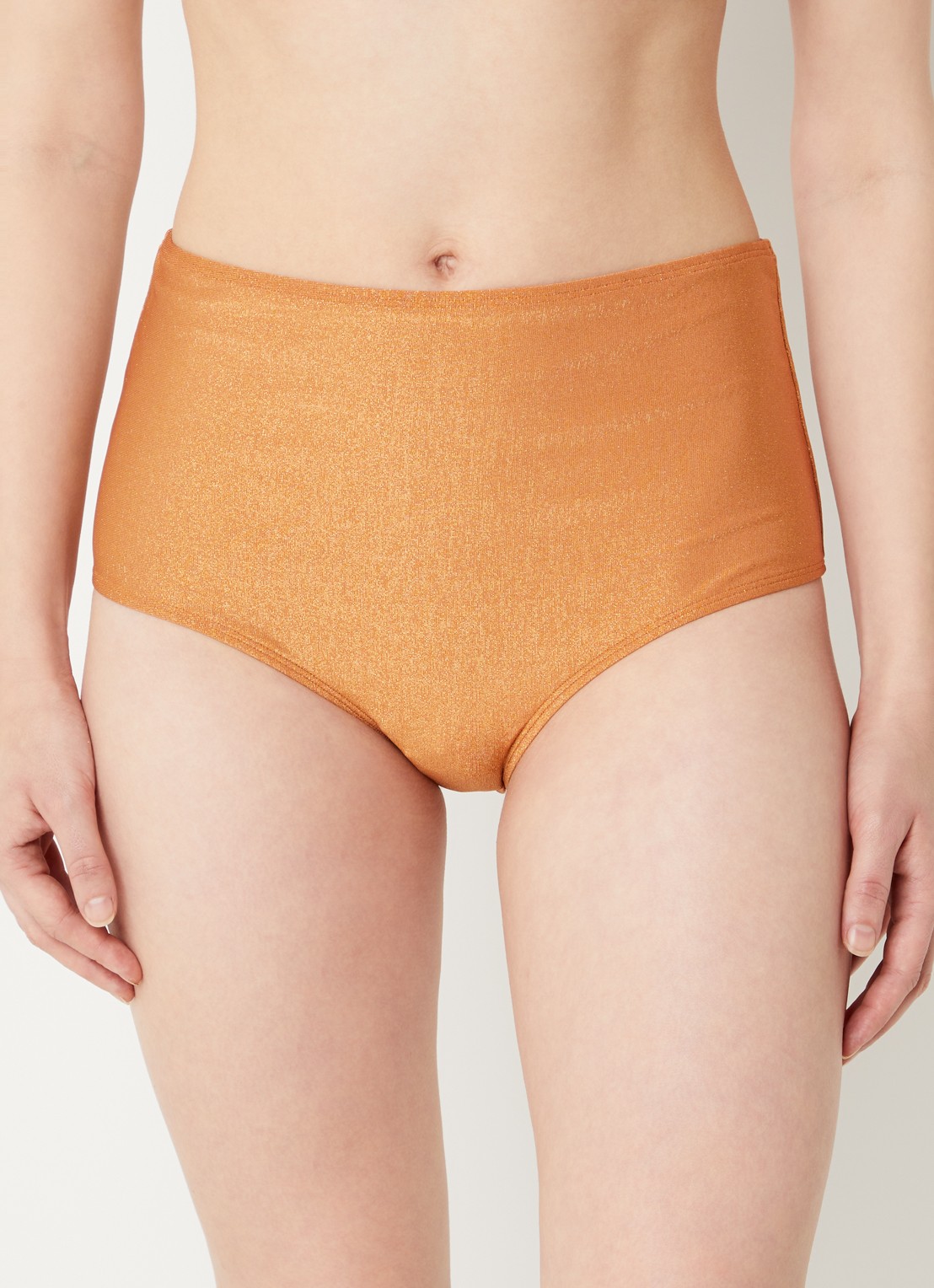 Marlies Dekkers Dorada high waisted bikinislip met lurex - voorkant 3 donkeroranje