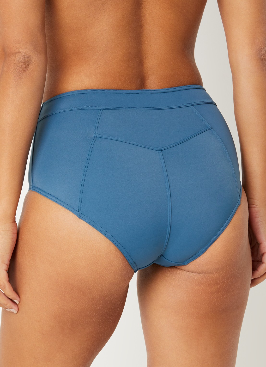 Marlies Dekkers High waisted hipster bikinislip met knoopdetail  - achterkant petrol