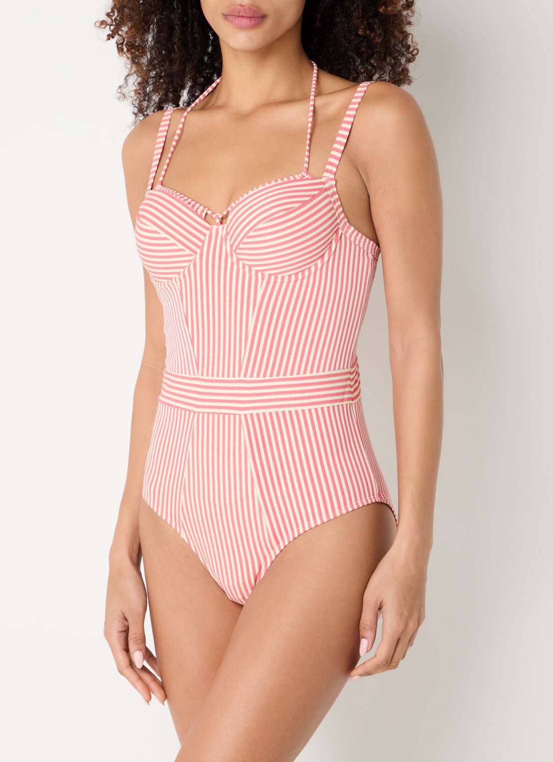 Marlies Dekkers Holi vintage voorgevormd badpak met beugelondersteuning - voorkant 3 donkerroze