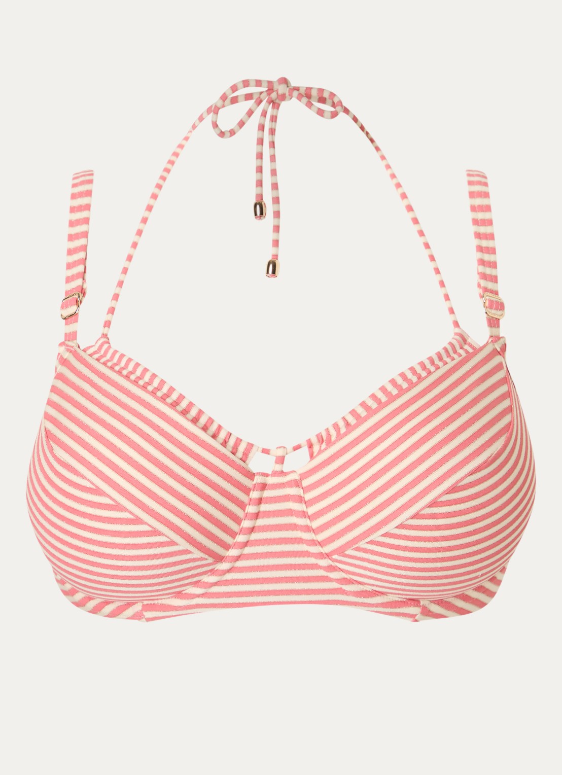 Marlies Dekkers Holi Vintage voorgevormde balconette bikinitop met lurex - voorkant 4 koraalroze