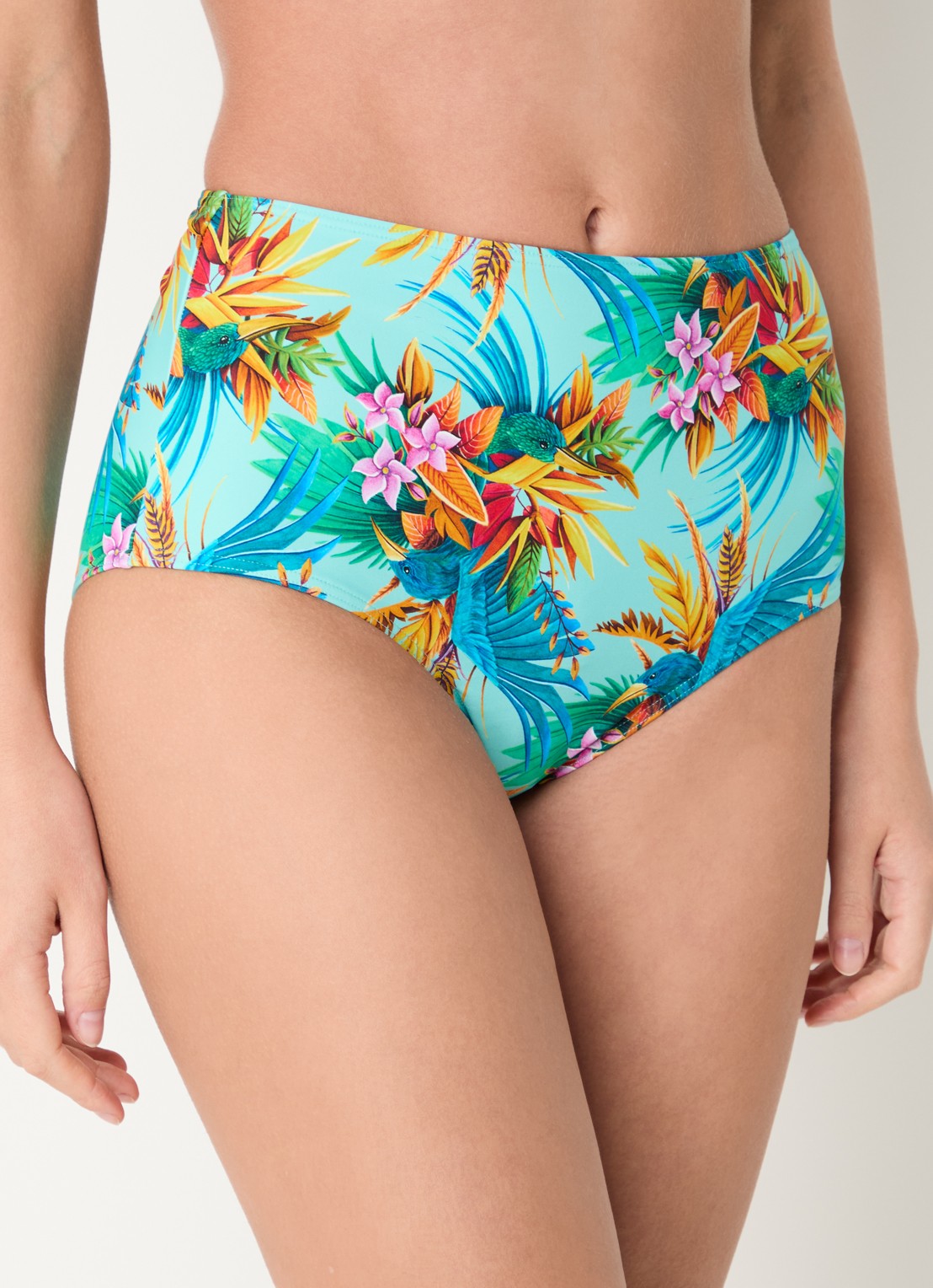 Marlies Dekkers Hula Haka high waisted bikinislip met print - detail lichtblauw