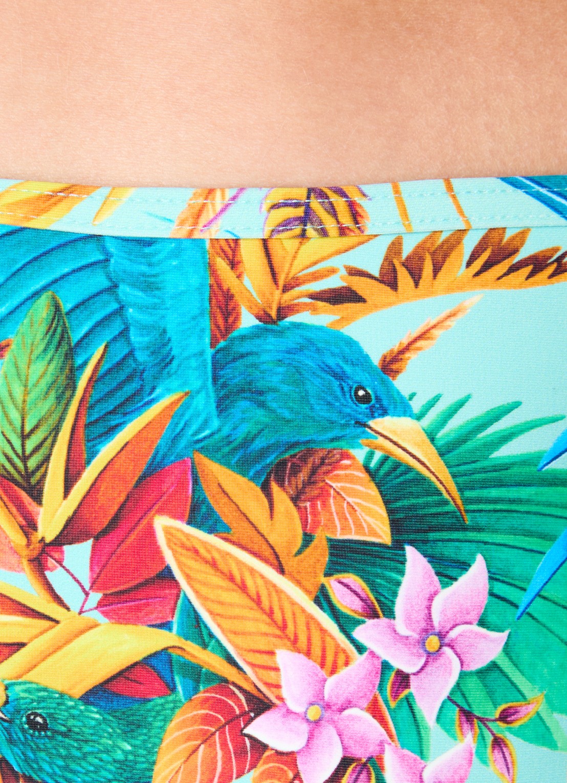 Marlies Dekkers Hula Haka tanga bikinislip met bloemenprint - detail 3 aquablauw